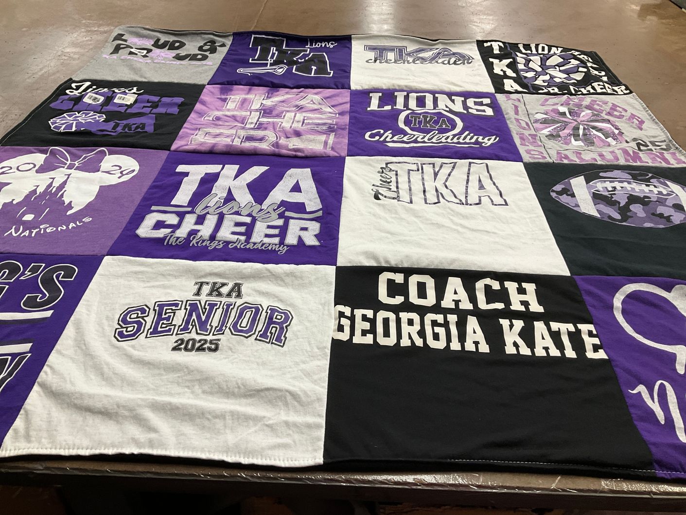 T-shirt quilt featuring tka lions by Lynn from TN