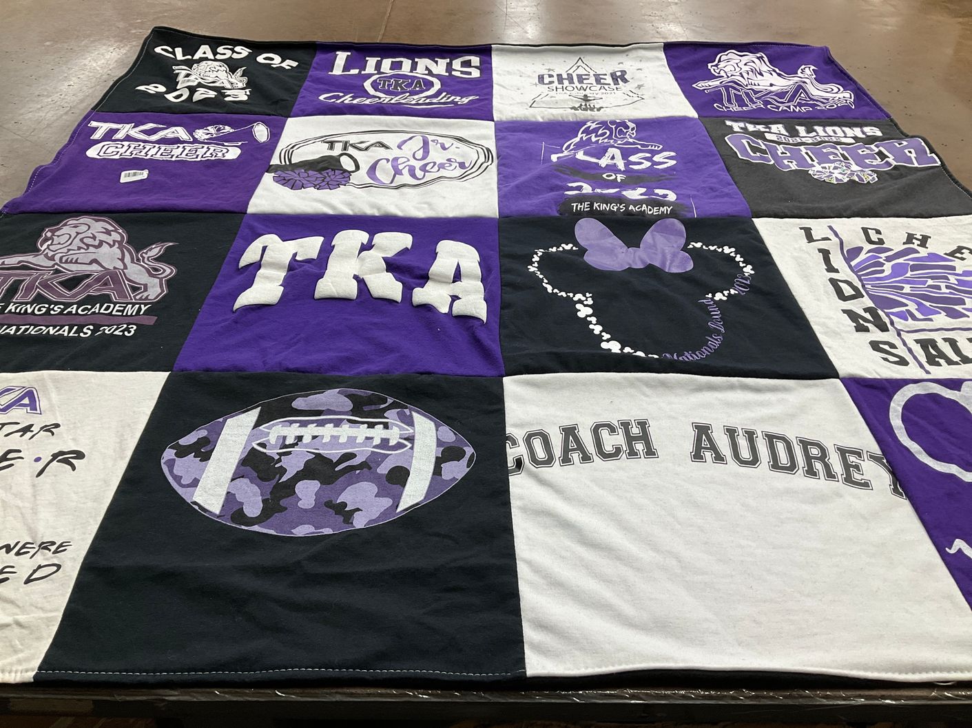 T-shirt quilt featuring the king's academy by Lynn from TN