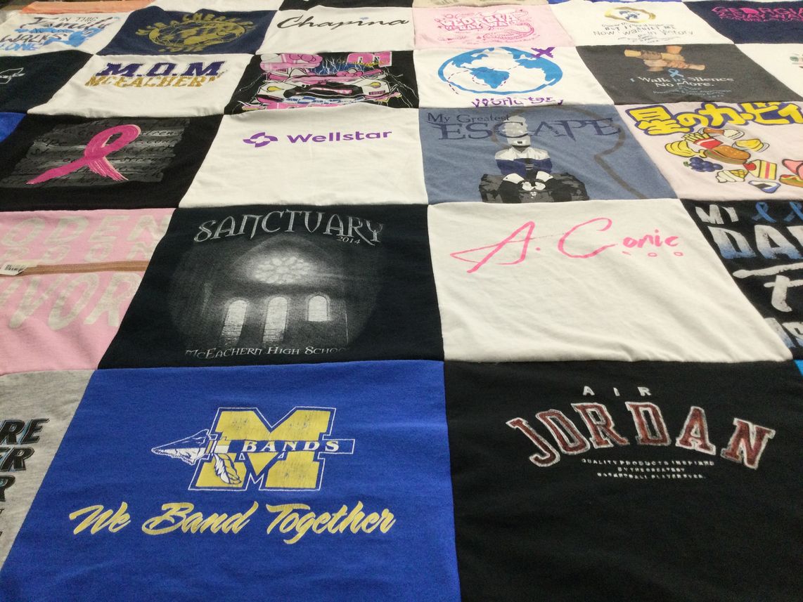 T-shirt quilt featuring m. bands by Amada from GA