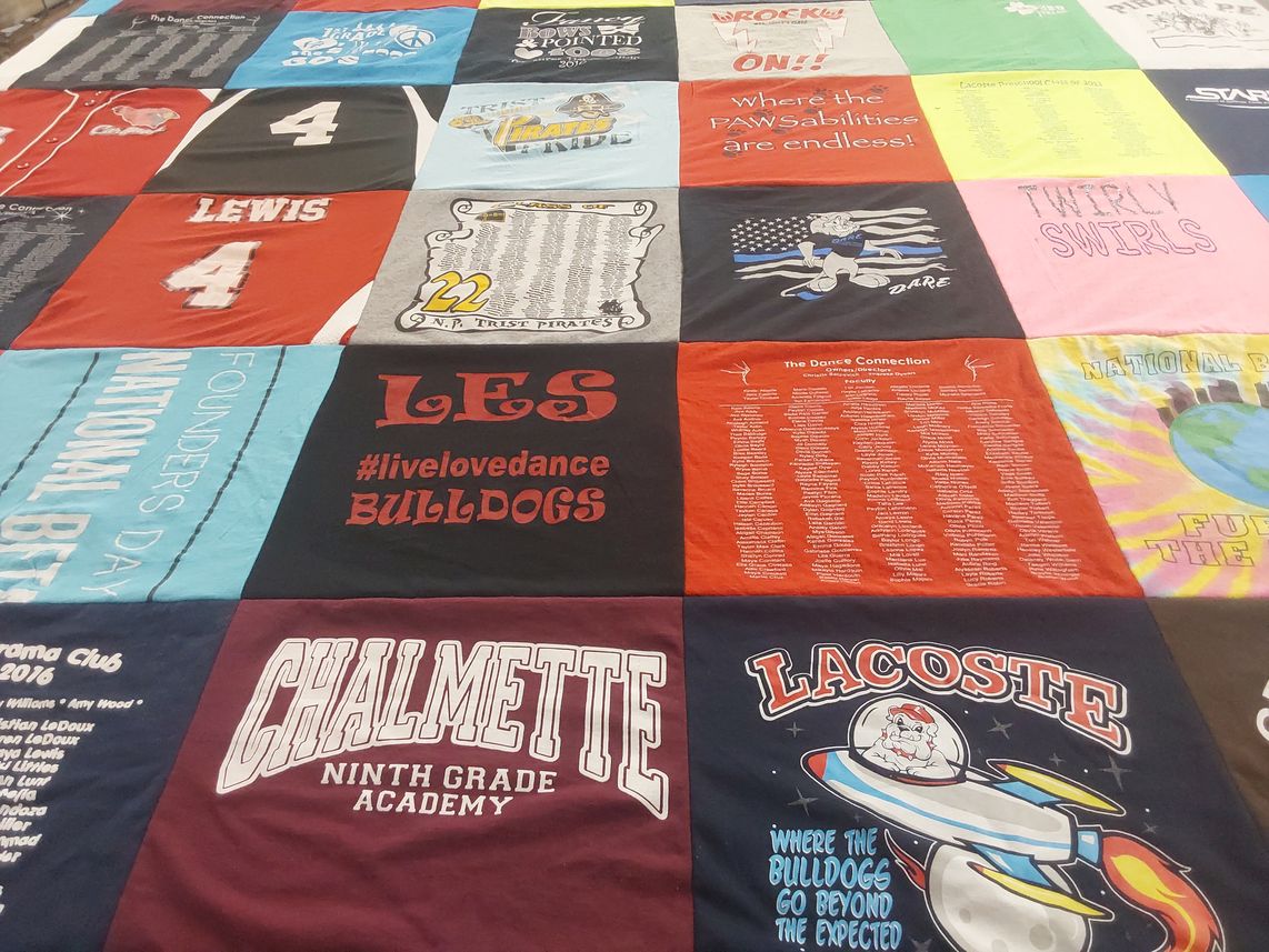 T-shirt quilt featuring bulldogs by Amanda from LA