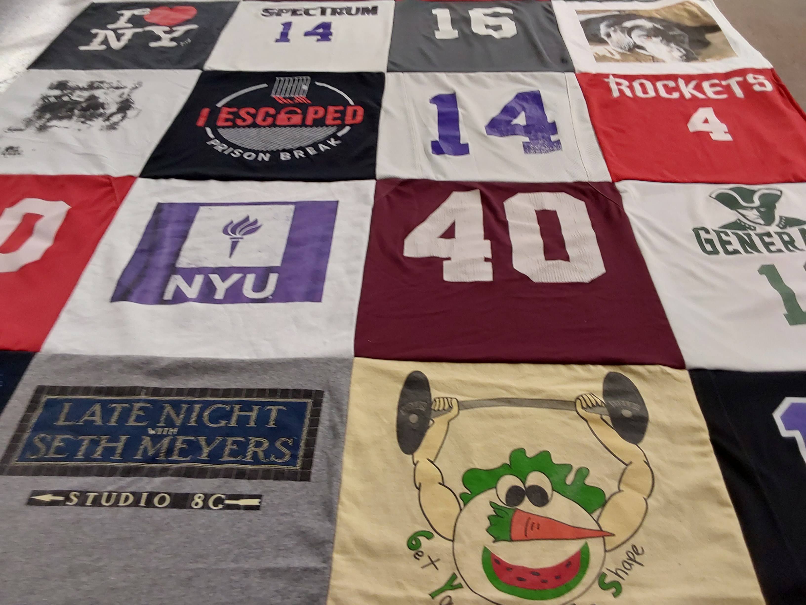 T-shirt quilt featuring rockets by Tina from VA