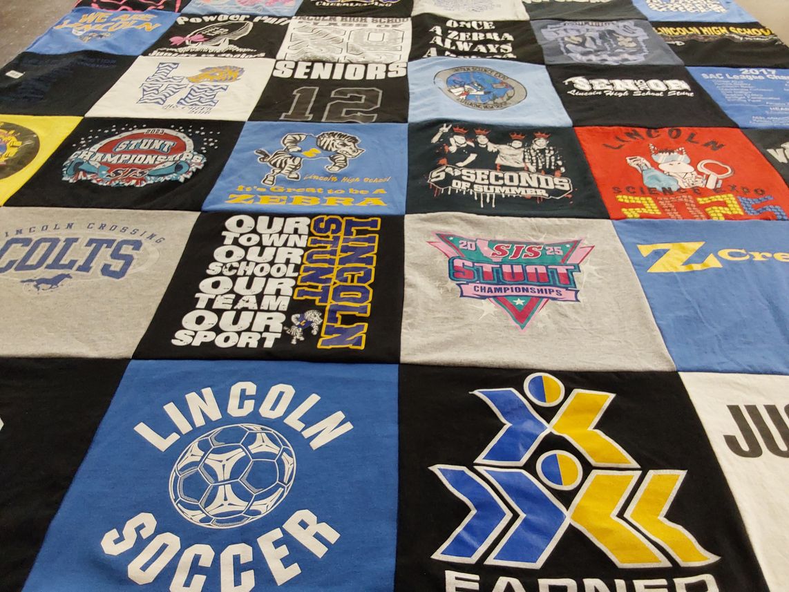 T-shirt quilt featuring lincoln soccer by Jessica from CA