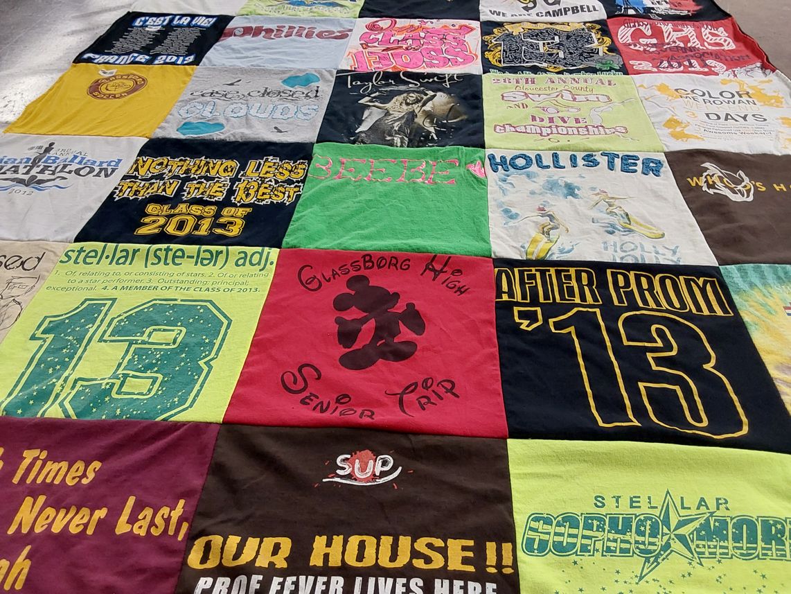 T-shirt quilt from glassborg high school by Joan from NJ