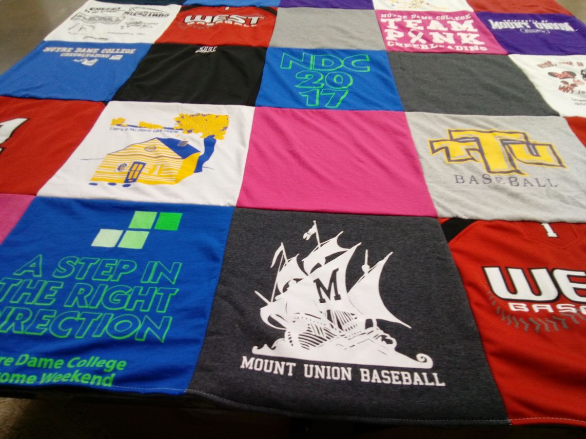 T-shirt quilt featuring mount union baseball, west baseball by Tricia from OH