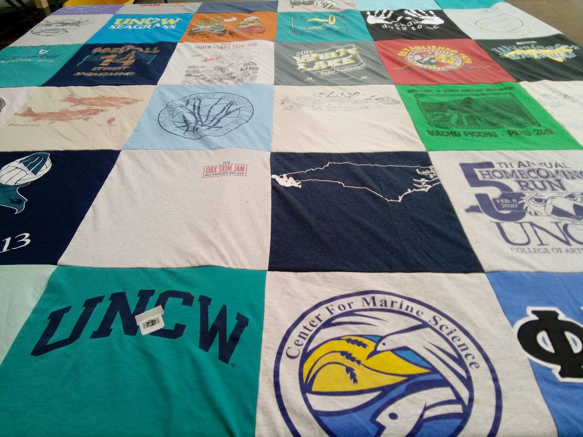 T-shirt quilt from university of north carolina wilmington by Madison from NC