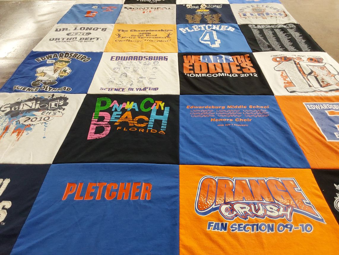 T-shirt quilt featuring edwardsburg high school by Trish from MI