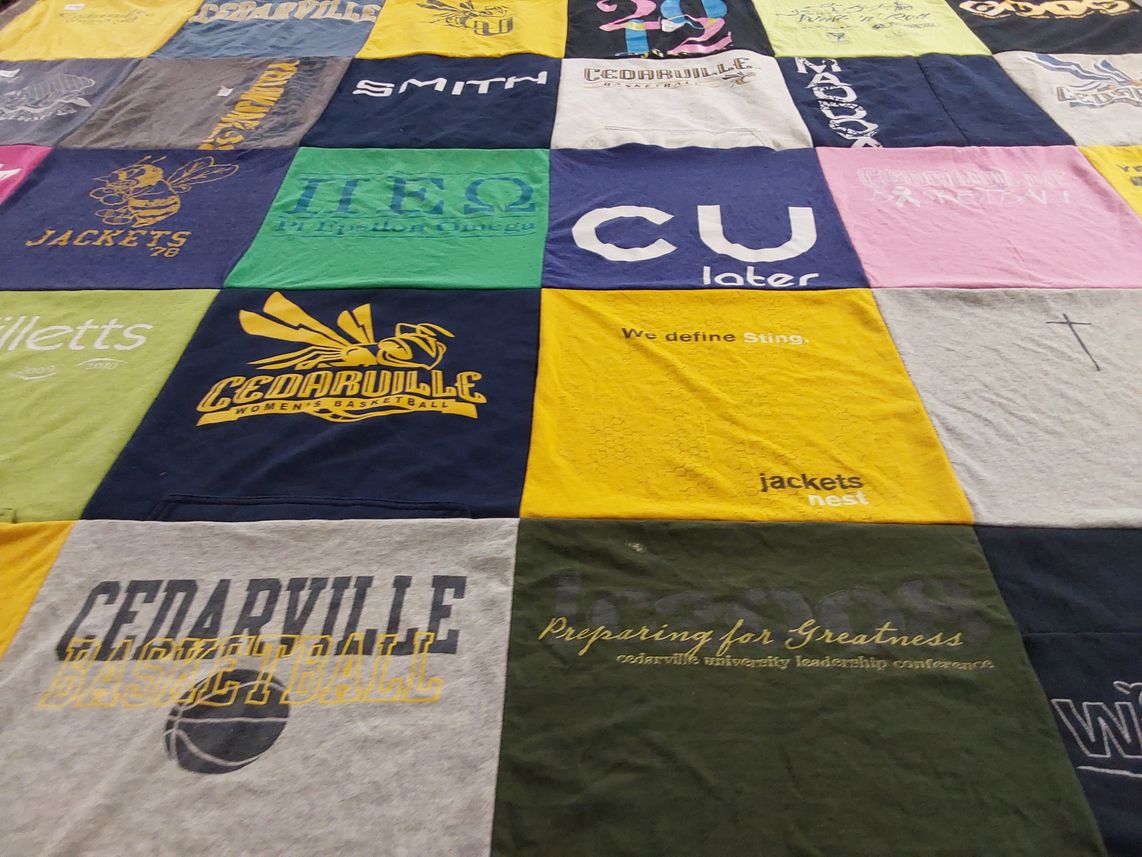 T-shirt quilt featuring cedarville women's basketball by Kendra from MI