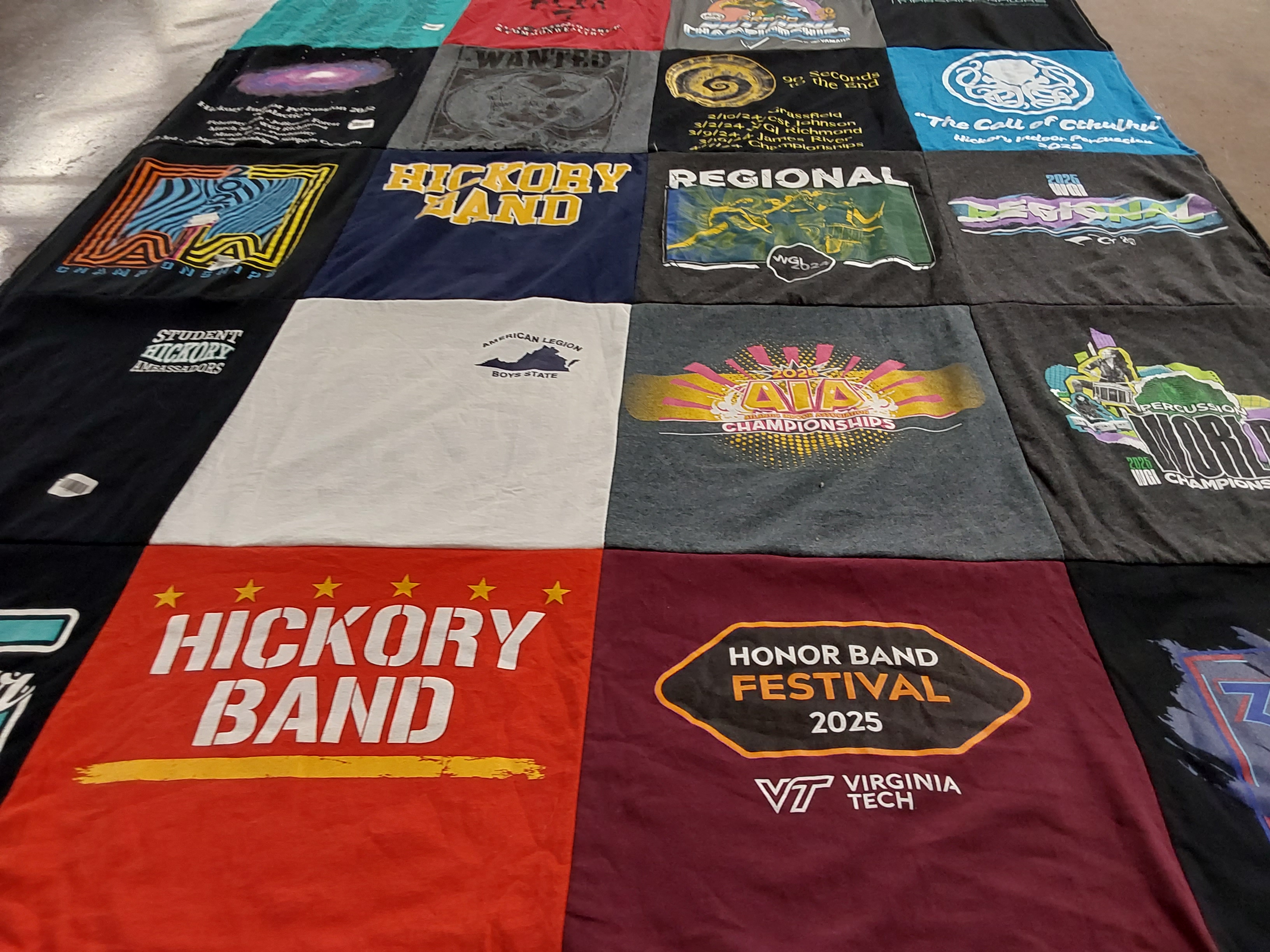 T-shirt quilt featuring hickory high school marching band by Marie from VA