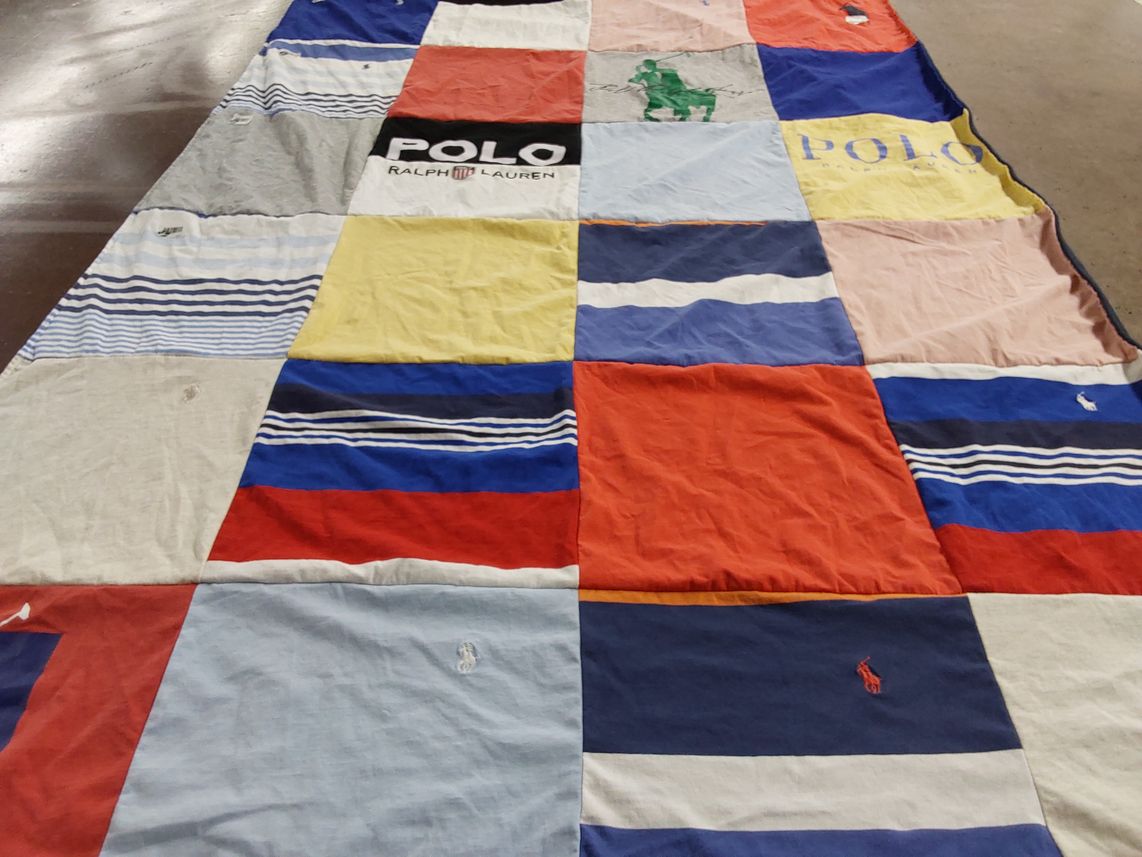 T-shirt quilt with fashion, sports themes by Christy from TN