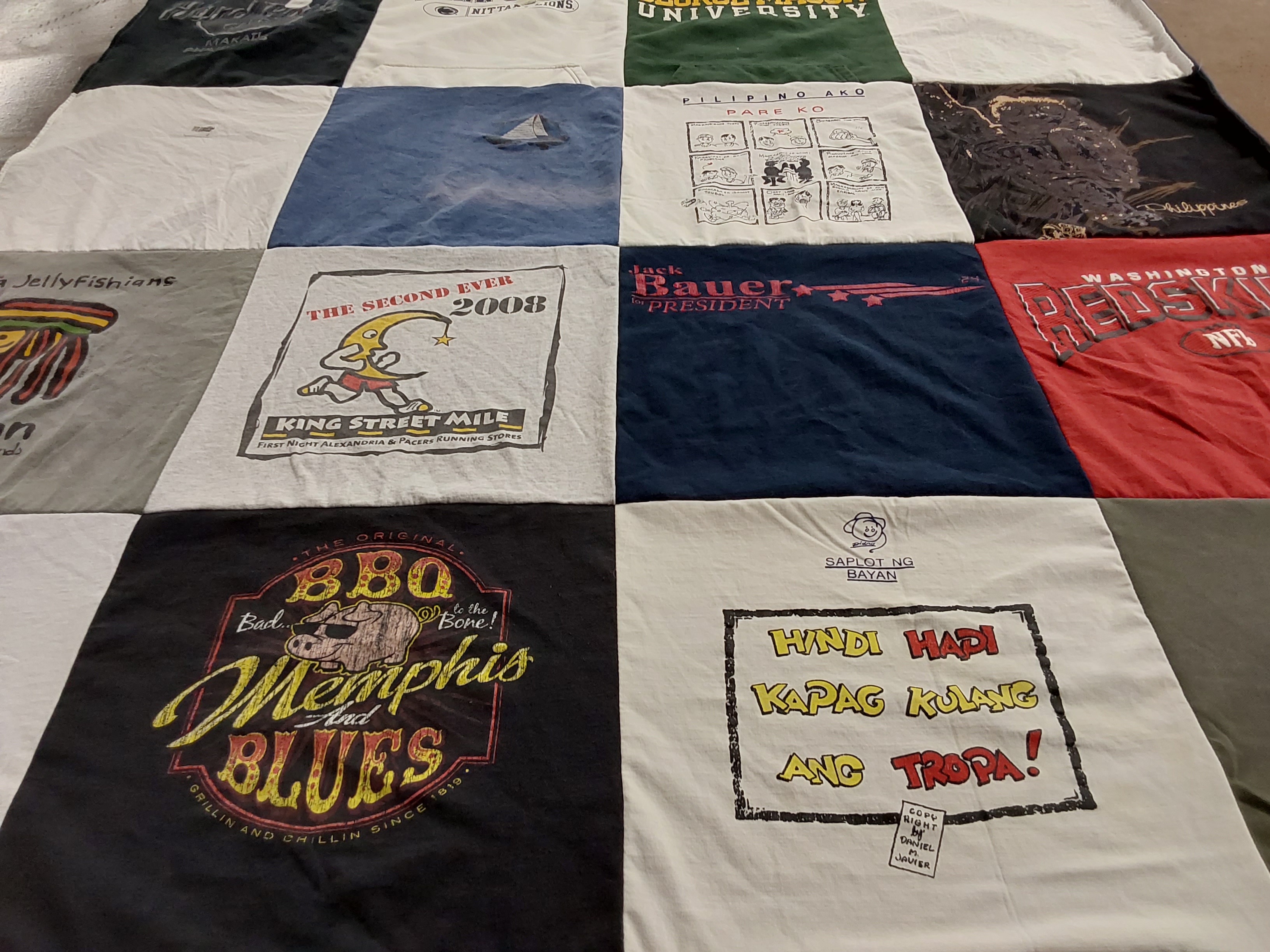 T-shirt quilt featuring washington redskins by Ester from VA