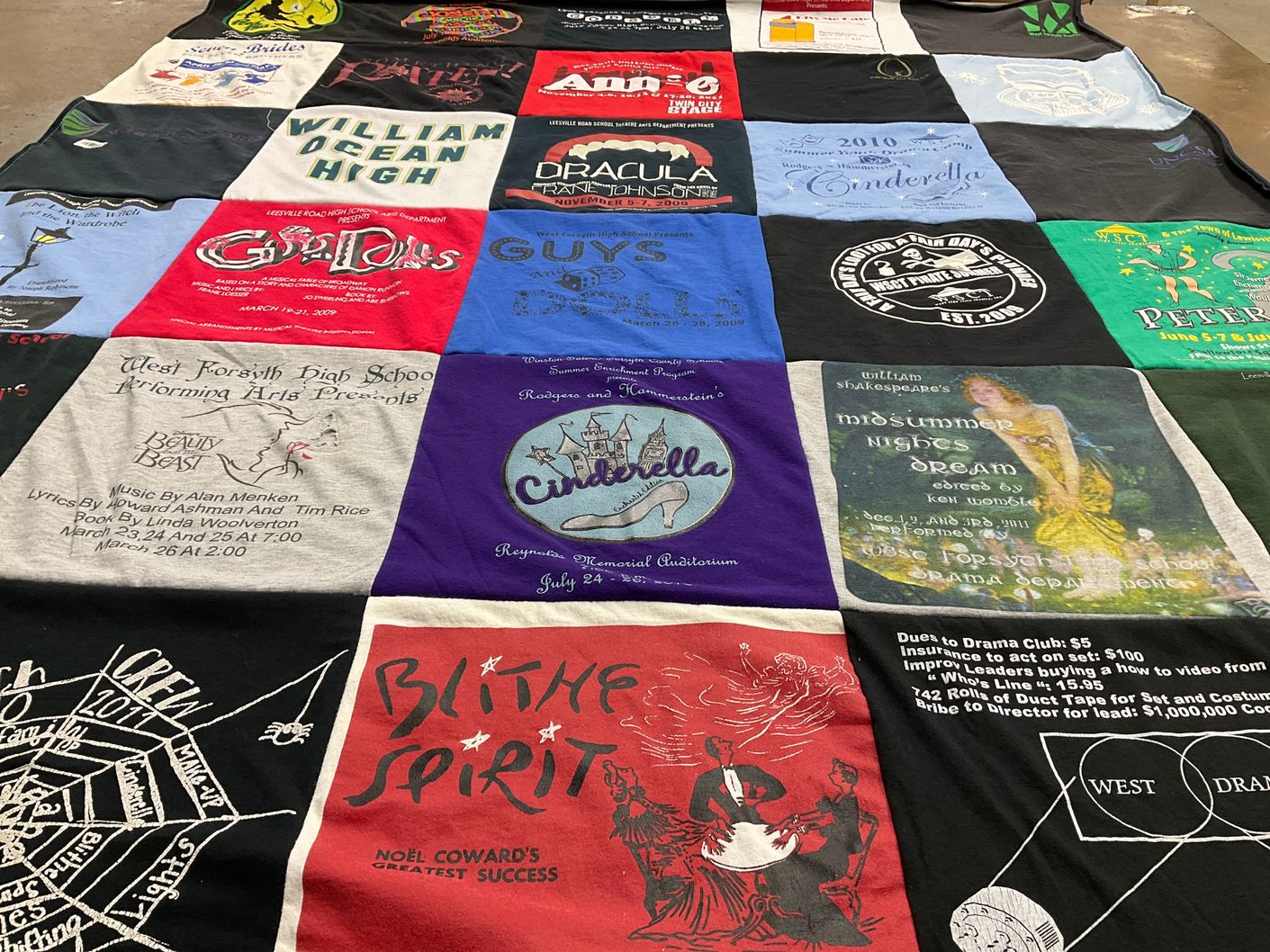 T-shirt quilt from william ocean high school by Teresa from NC