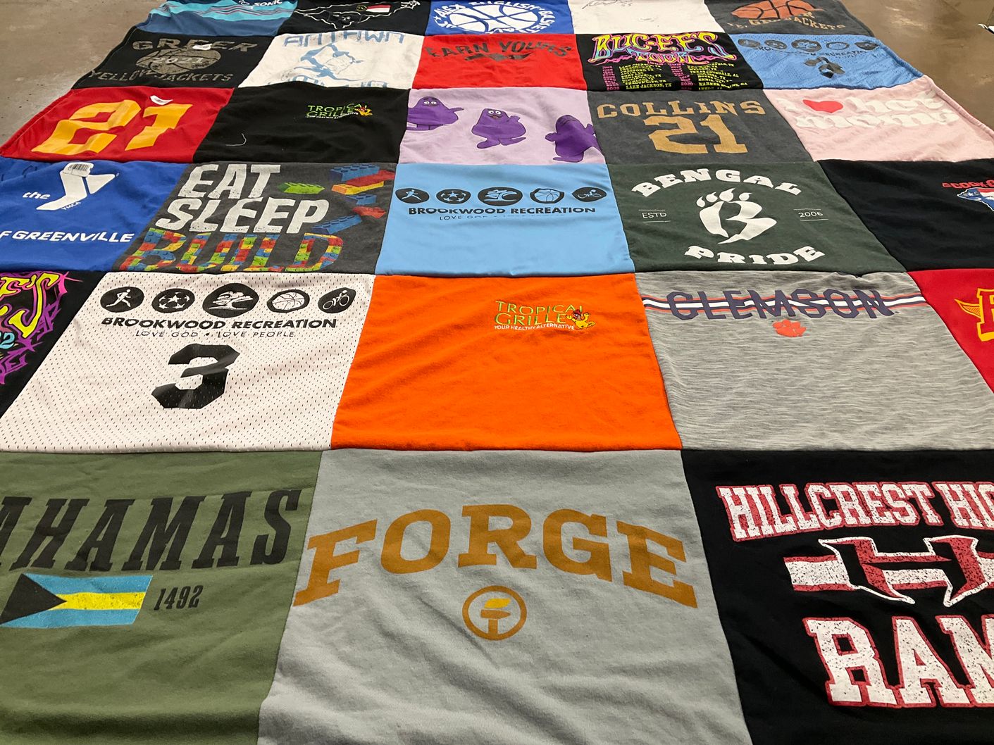 T-shirt quilt featuring yellow jackets, bengal pride by Lorena from SC