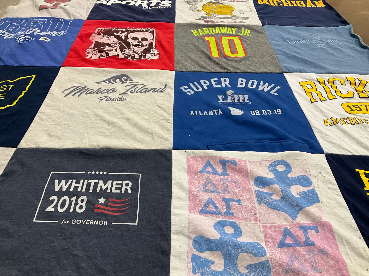 T-shirt quilt from georgia state university by Kathy from GA