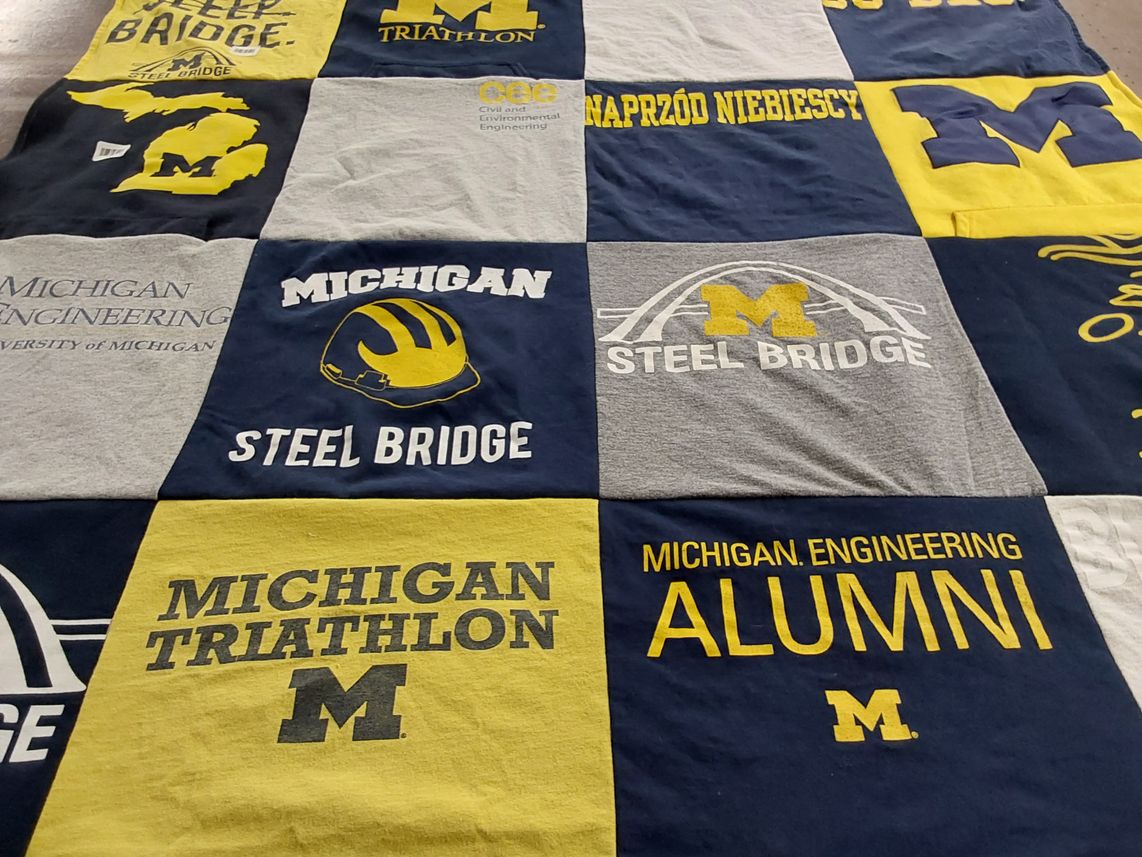 T-shirt quilt from university of michigan by Mollie from MI