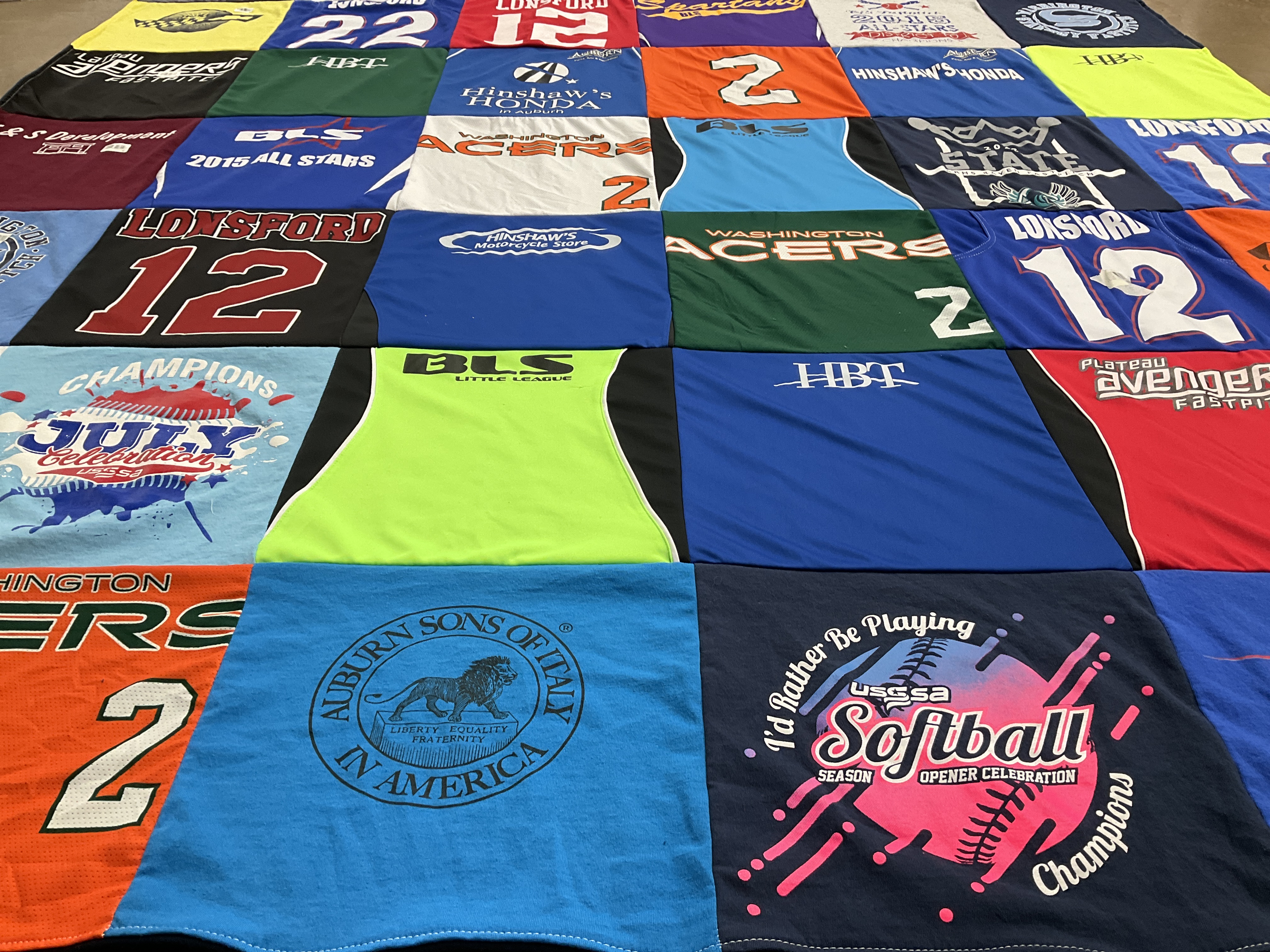 T-shirt quilt featuring plateau avengers by Brenda from WA