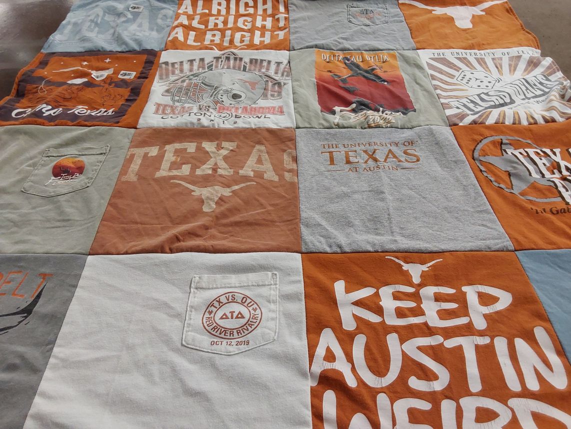 T-shirt quilt from the university of texas at austin by Tracy from TX