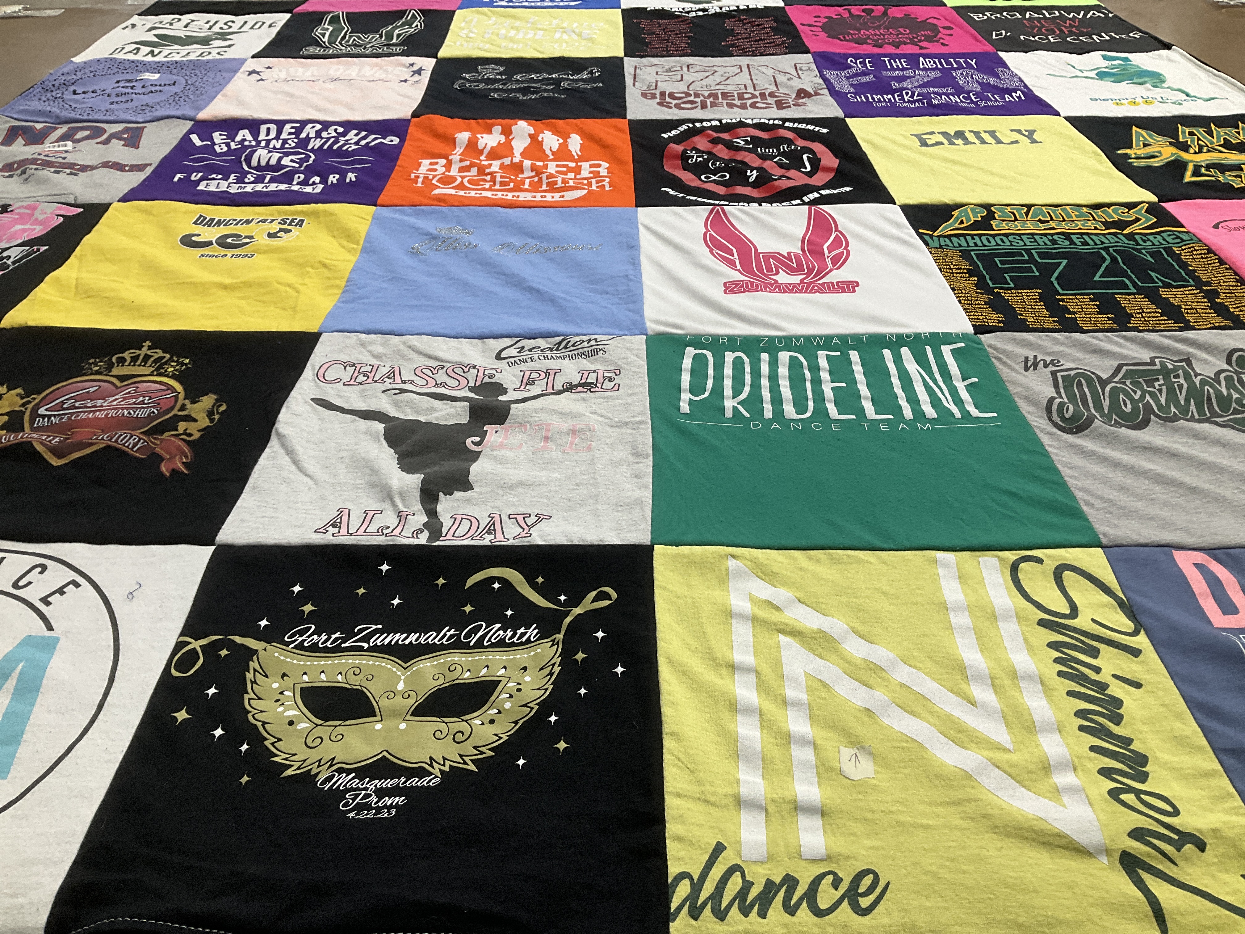 T-shirt quilt featuring fort zumwalt north dance team by Melissa from MO