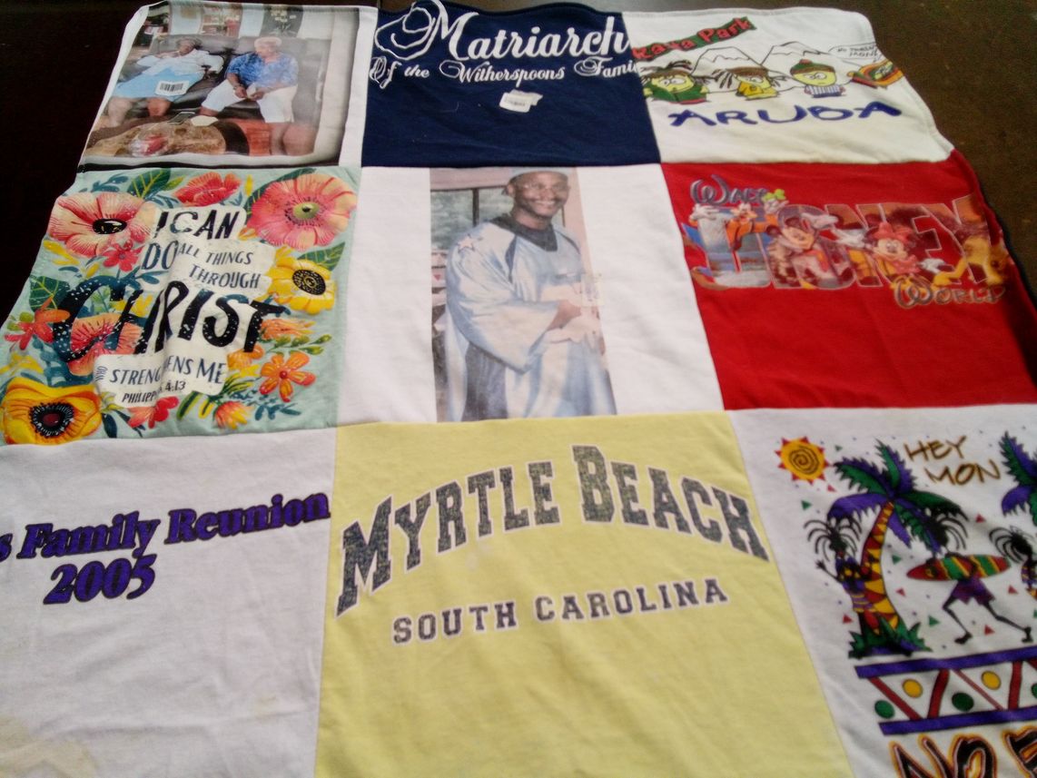 T-shirt quilt with family, reunions themes by cherise from NC