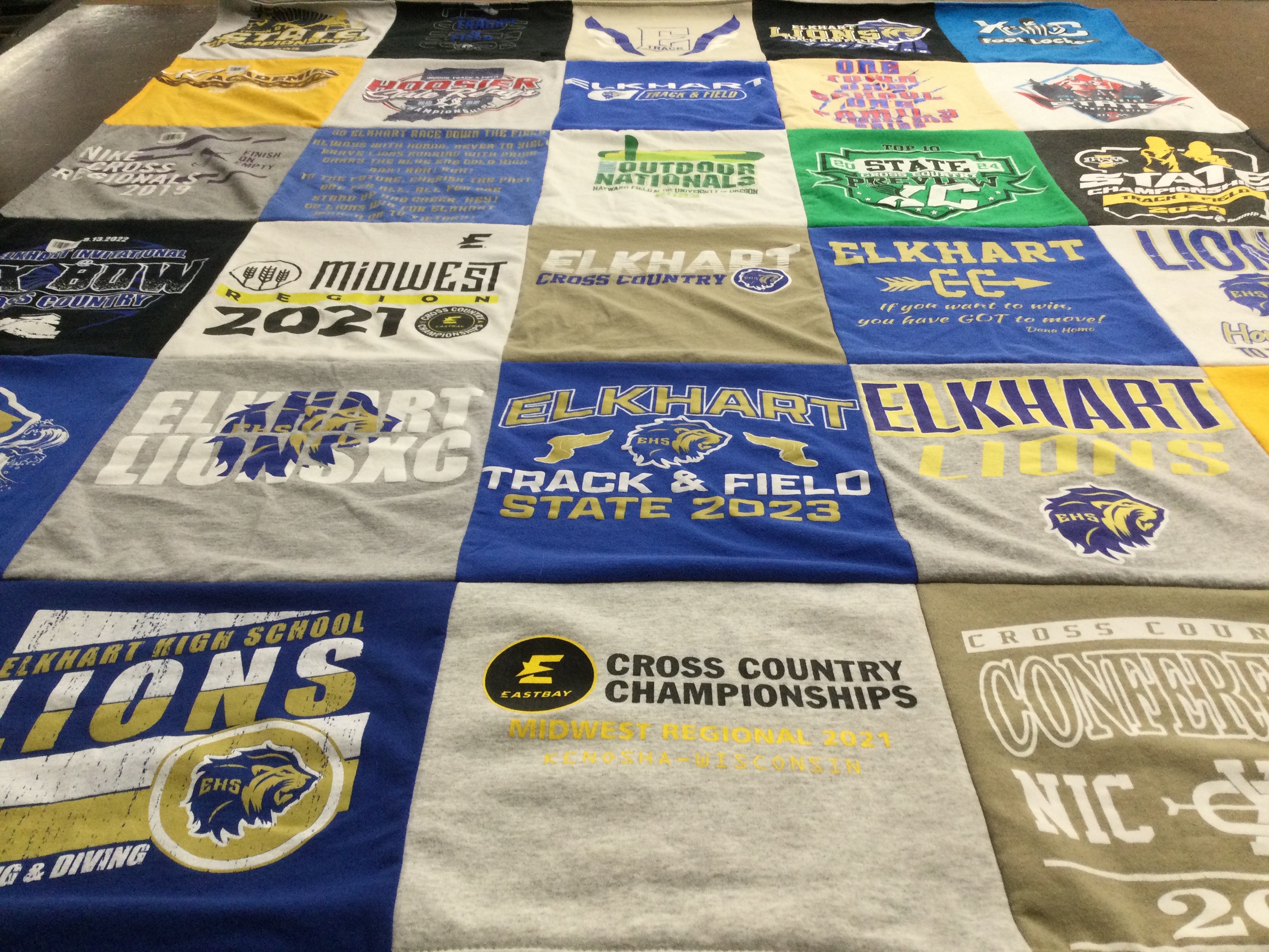 T-shirt quilt featuring elkhart lions by Michael from IN