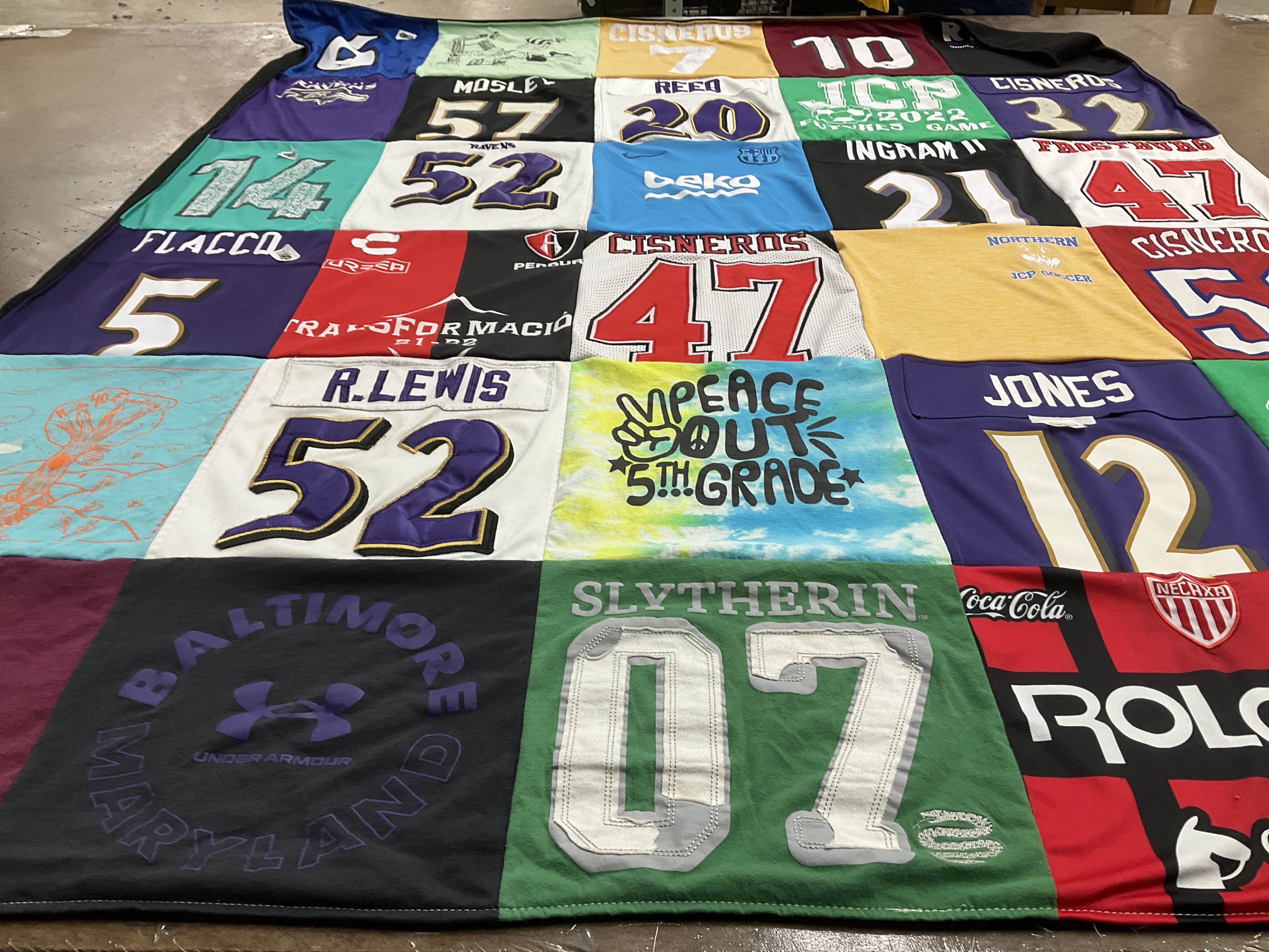 T-shirt quilt featuring baltimore ravens by Heather from MD