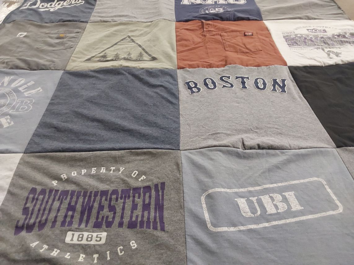 T-shirt quilt from southwestern university by Sara from NY