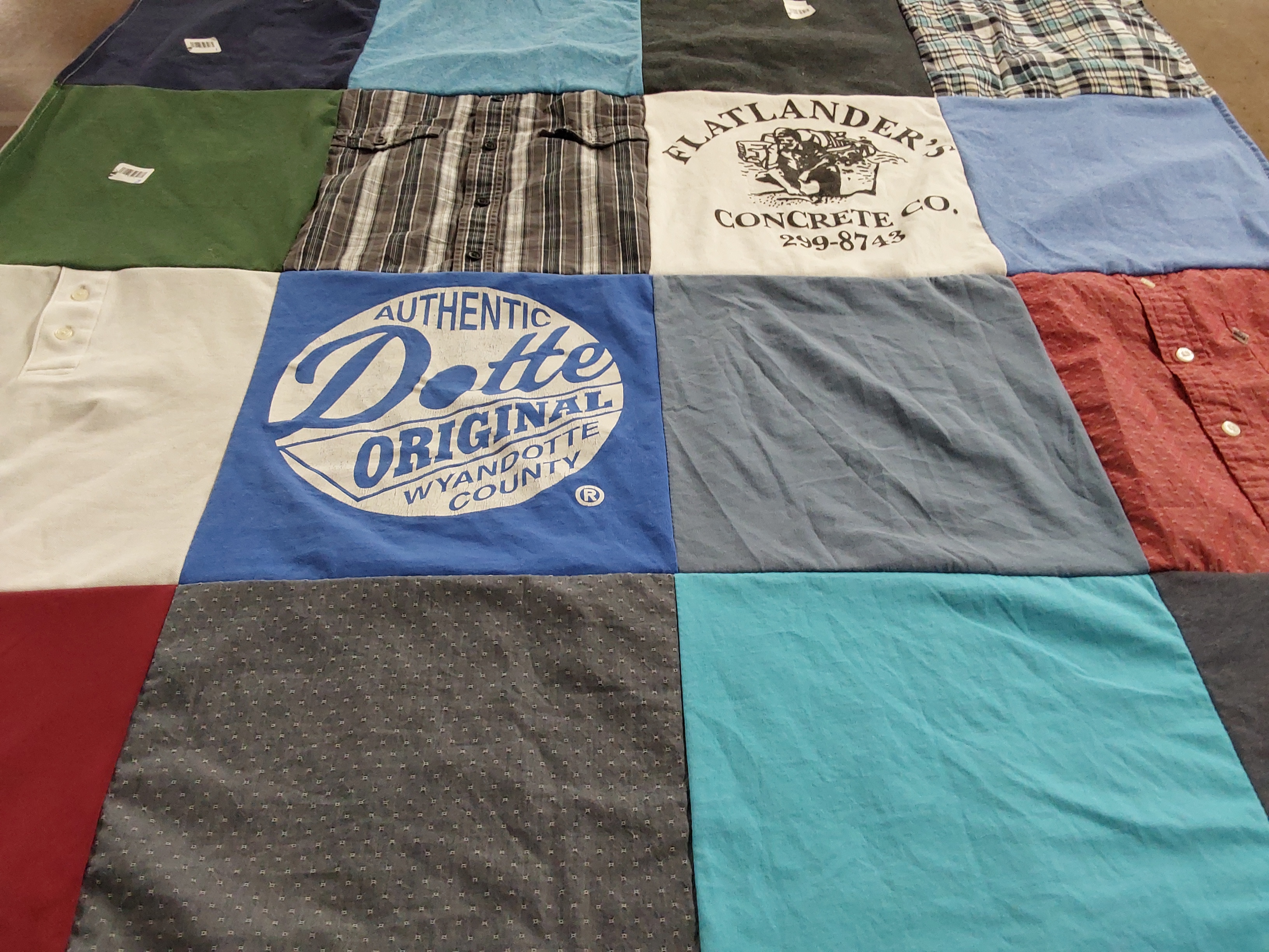 T-shirt quilt with crafting, quilting themes by June from KS
