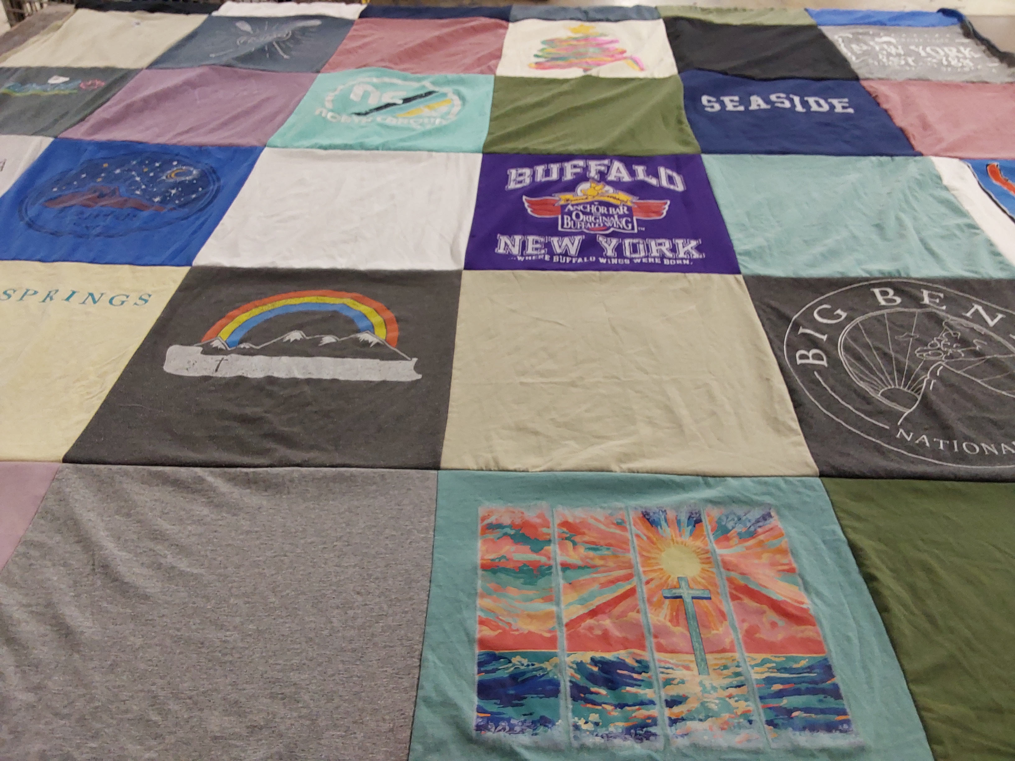 T-shirt quilt with travel, nature themes by Michelle from TX