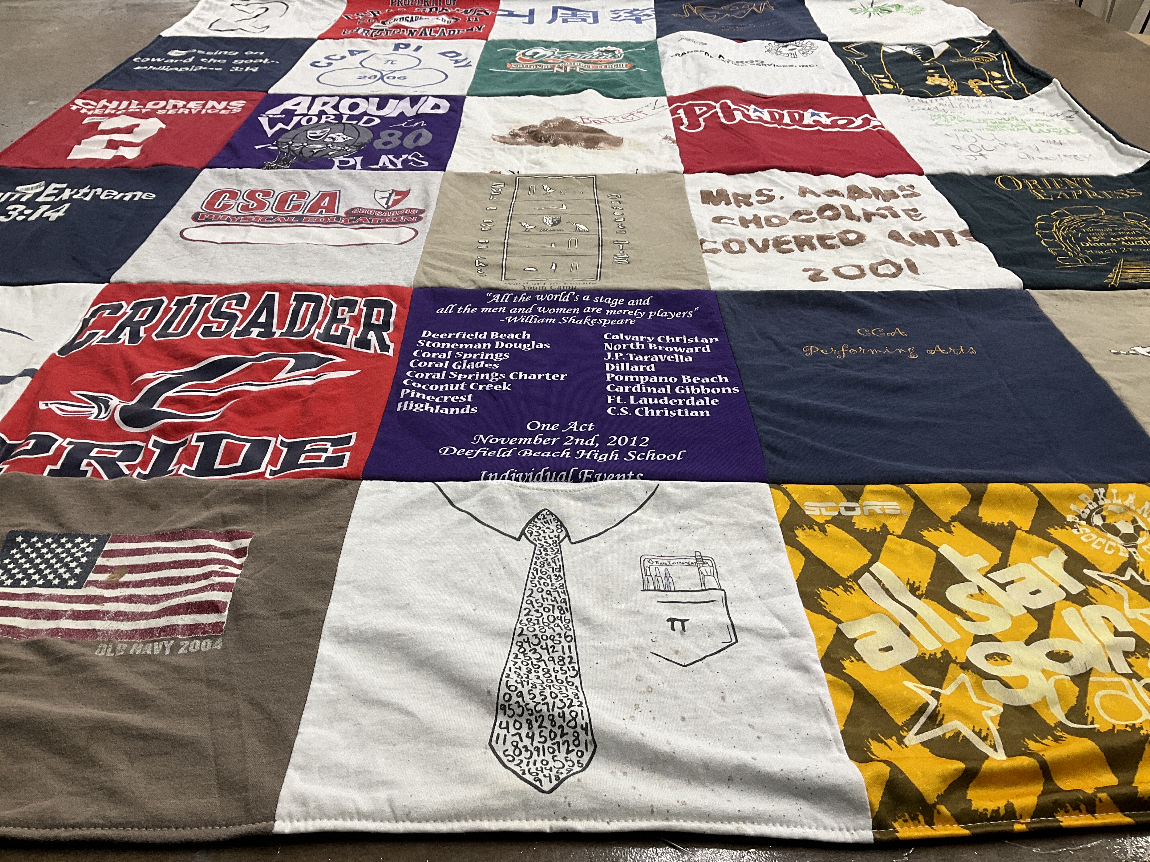 T-shirt quilt featuring soccer team by KAREN from FL
