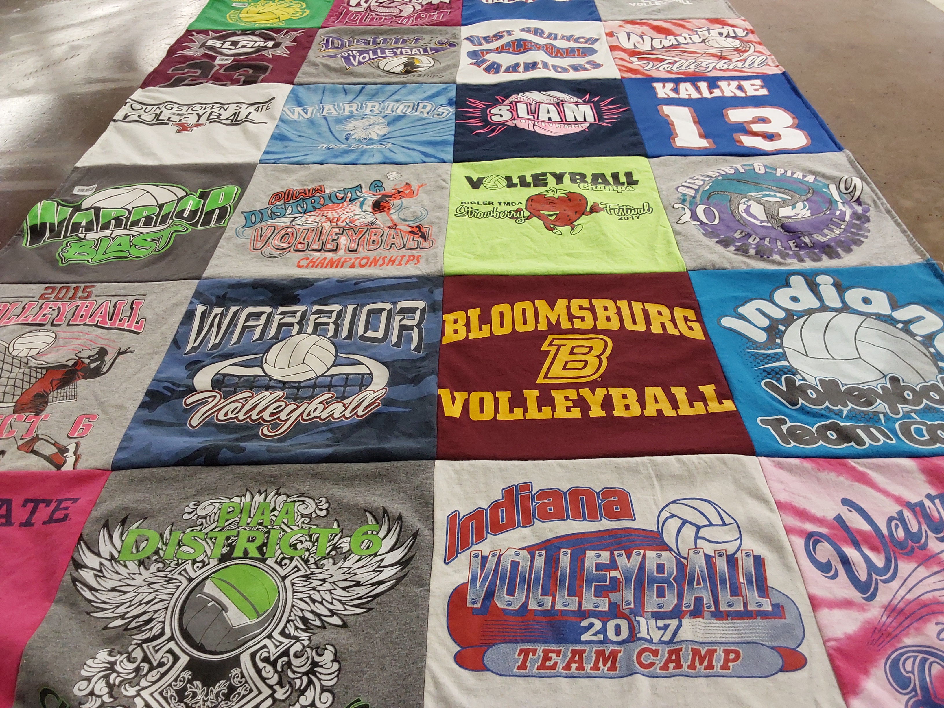 T-shirt quilt featuring warriors volleyball team, indiana volleyball team by Angela from PA