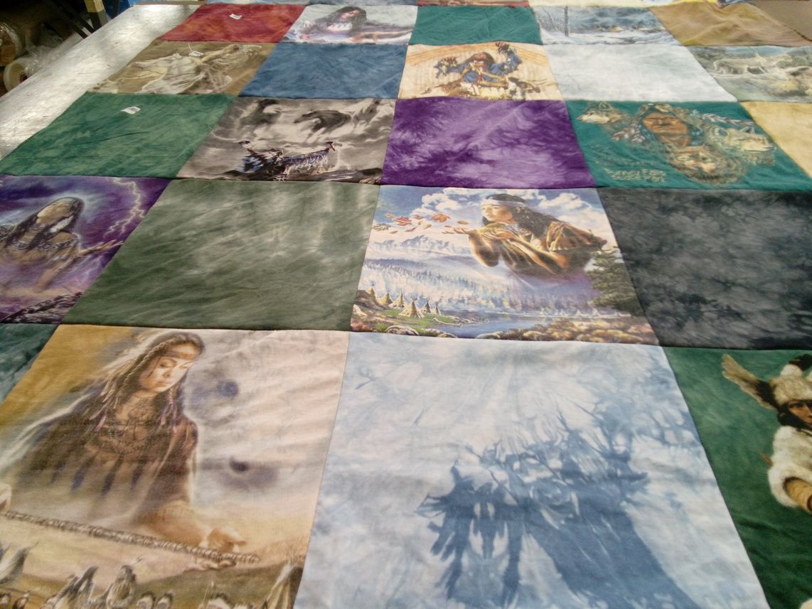 T-shirt quilt with art, nature themes by Donna from CA