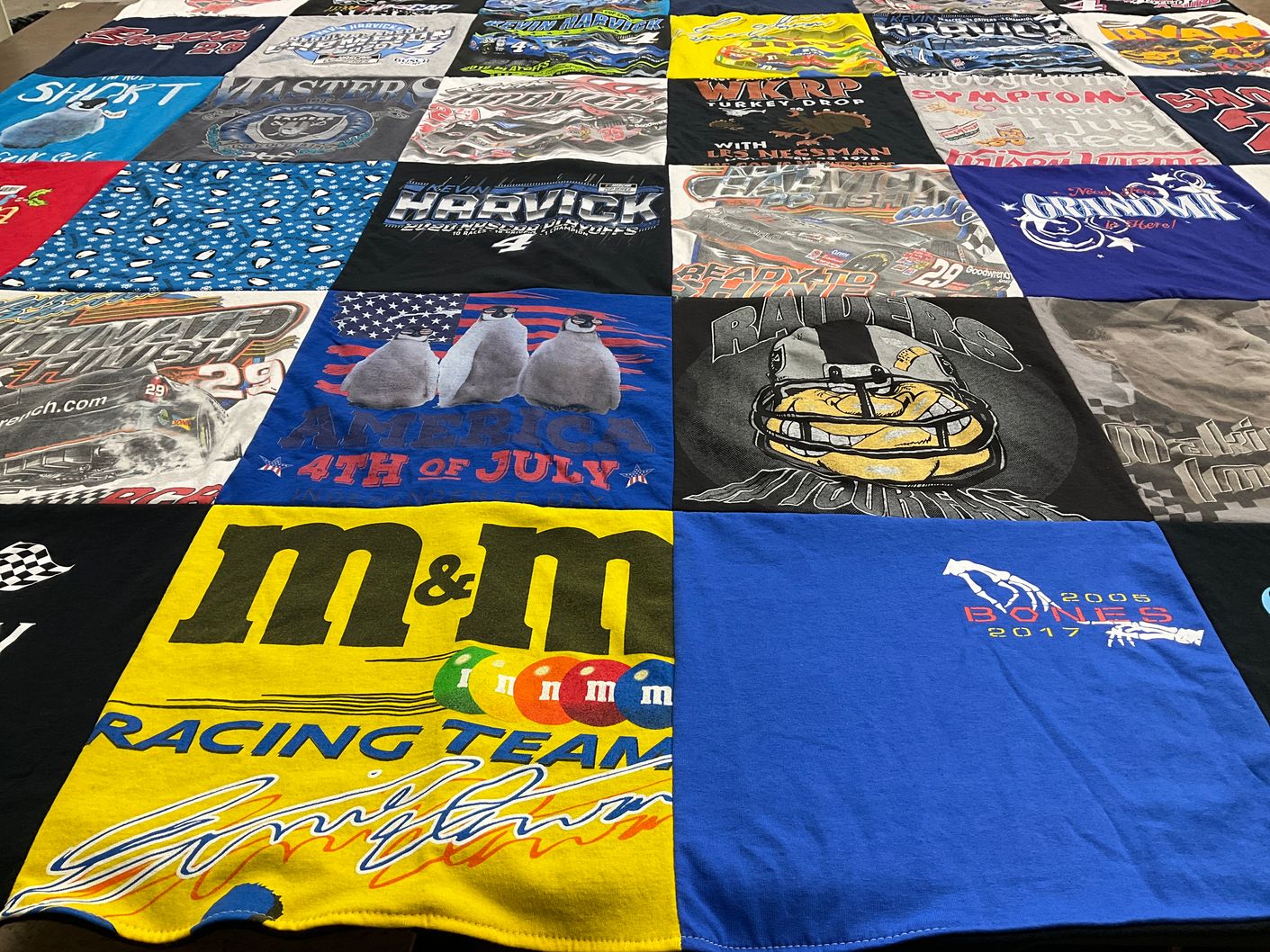 T-shirt quilt with nascar, racing themes by Christy from SC