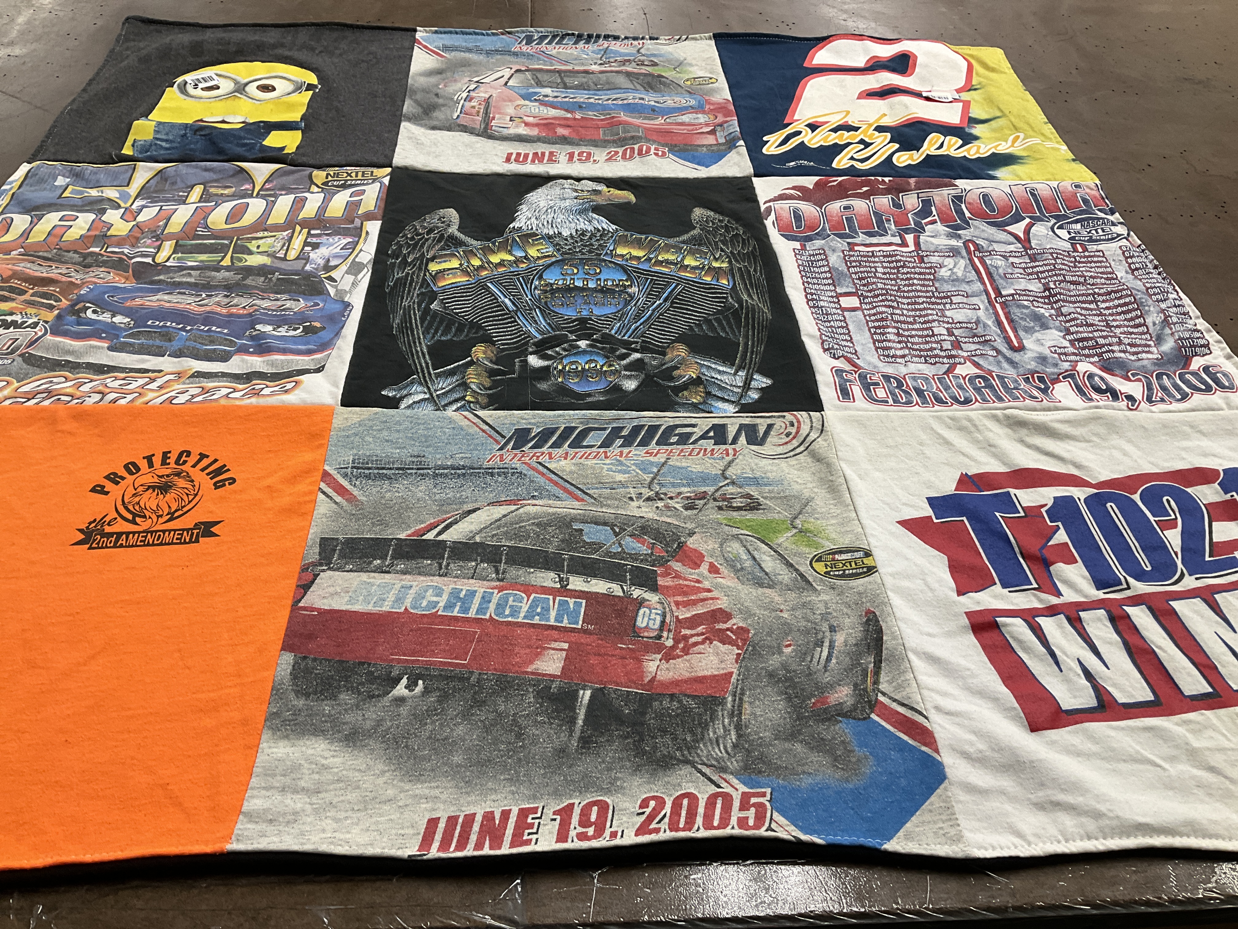T-shirt quilt with nascar, racing themes by Brittany from OH
