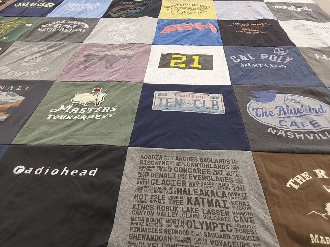T-shirt quilt from california polytechnic state university by Jim from CA