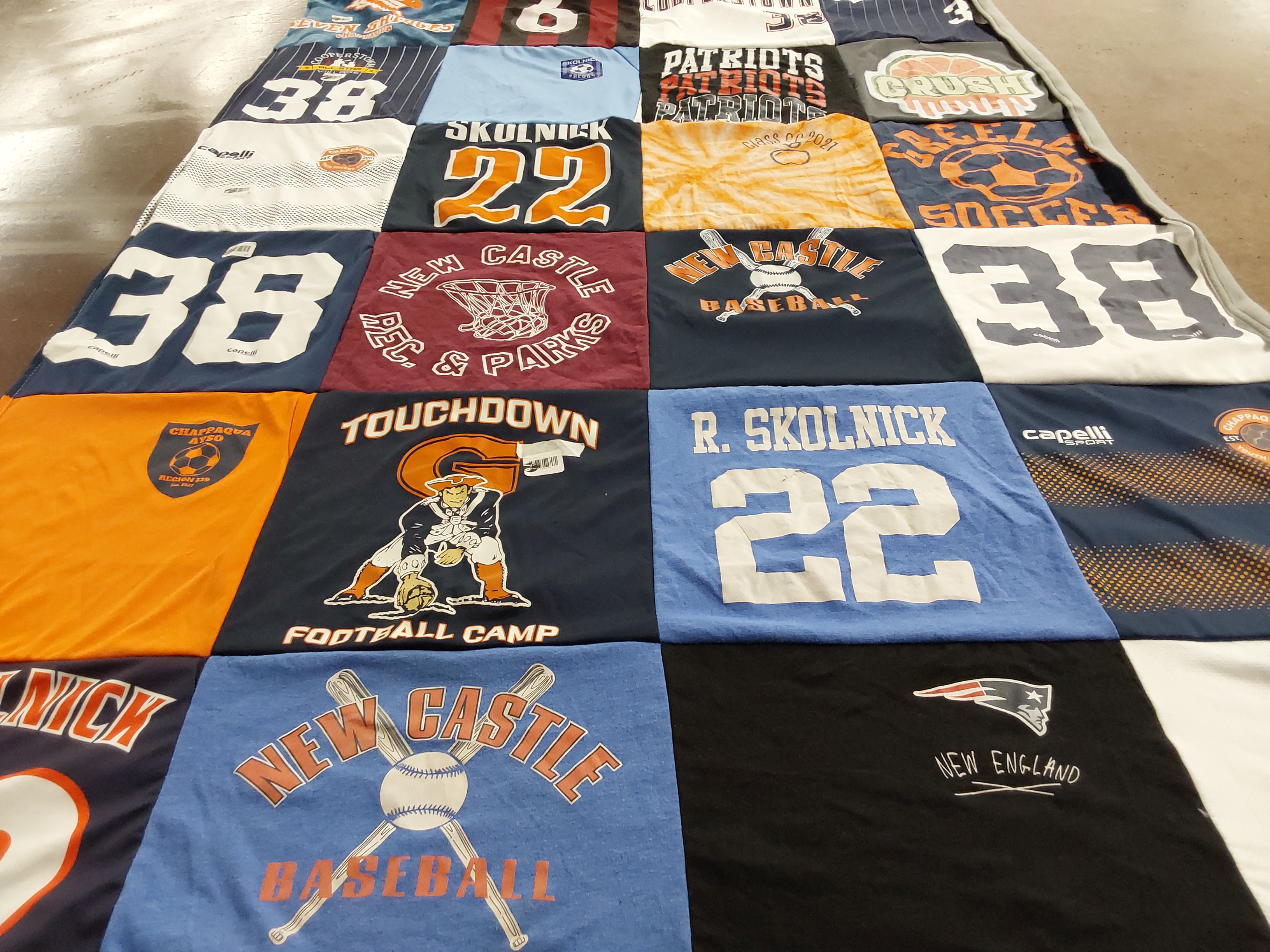 T-shirt quilt from new castle recreation and parks, chappaqua recreation by heather from NY