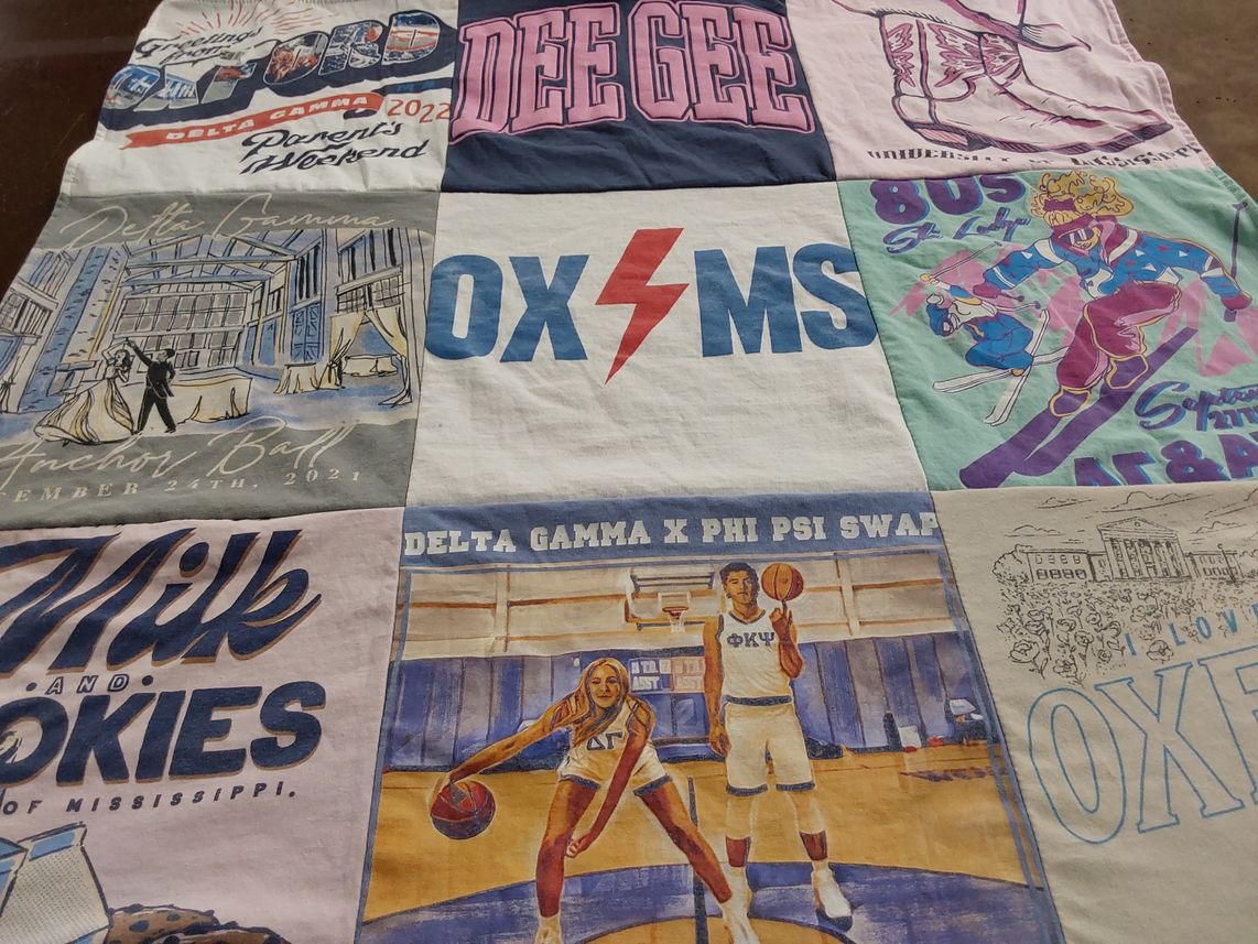T-shirt quilt featuring phi kappa psi, delta gamma by April from IL
