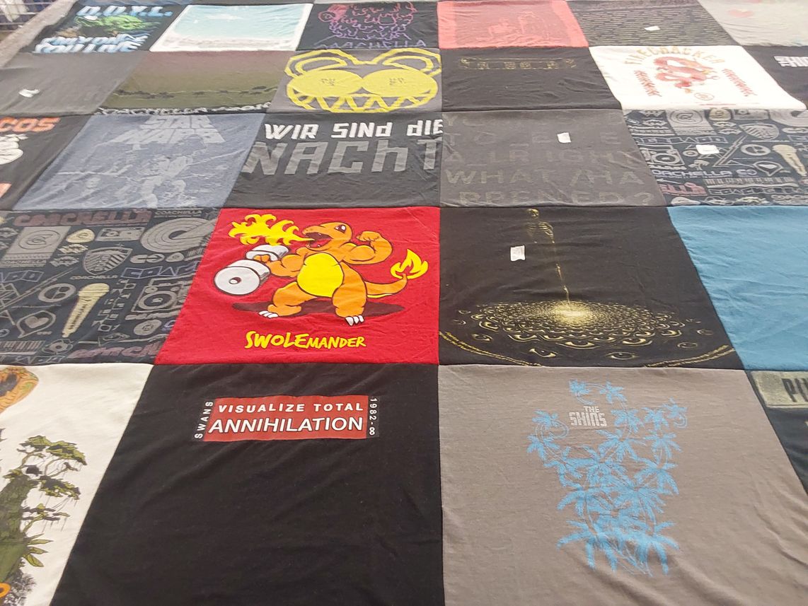 T-shirt quilt with graphic design, anime themes by Olegario from CA