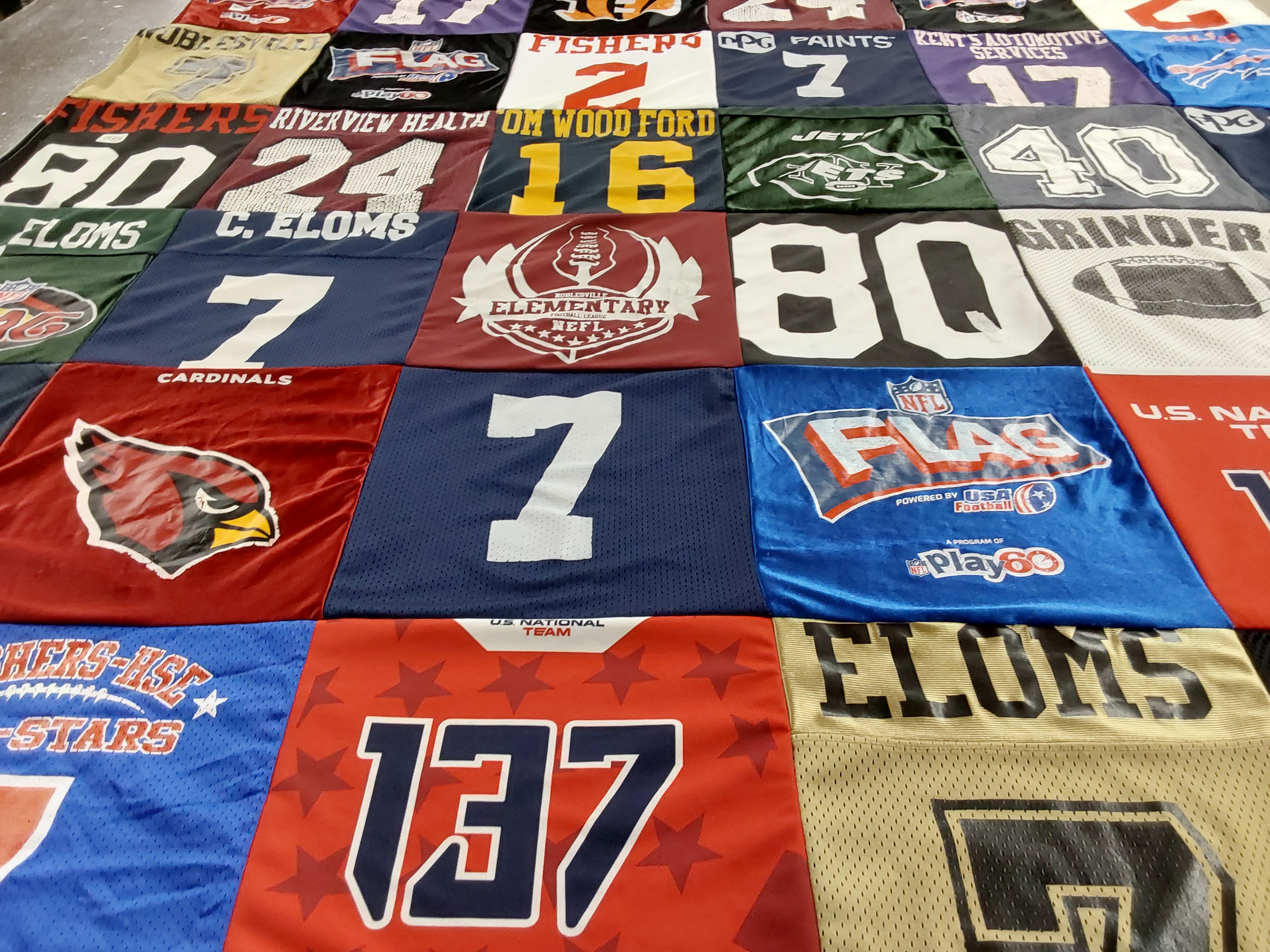 T-shirt quilt featuring cardinals by Tamara from IN