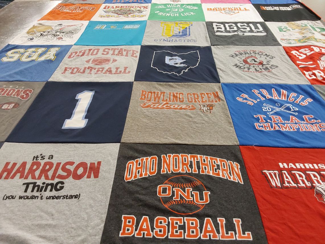 T-shirt quilt featuring harrison warren, bowling green falcons by Beth from OH