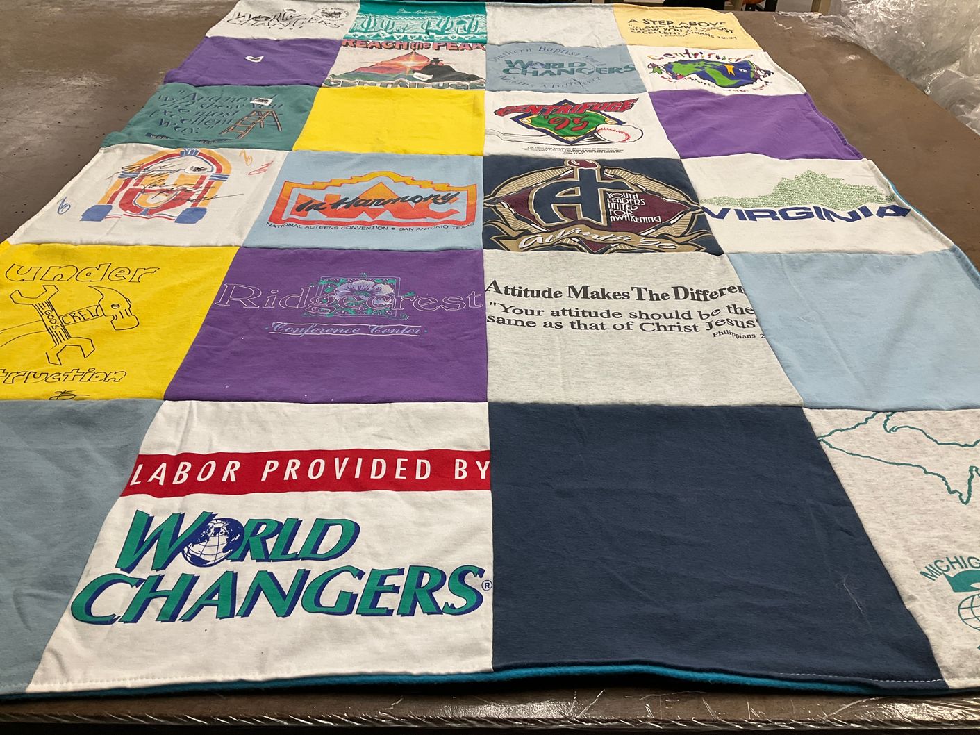 T-shirt quilt with youth, education themes by Jill from MI