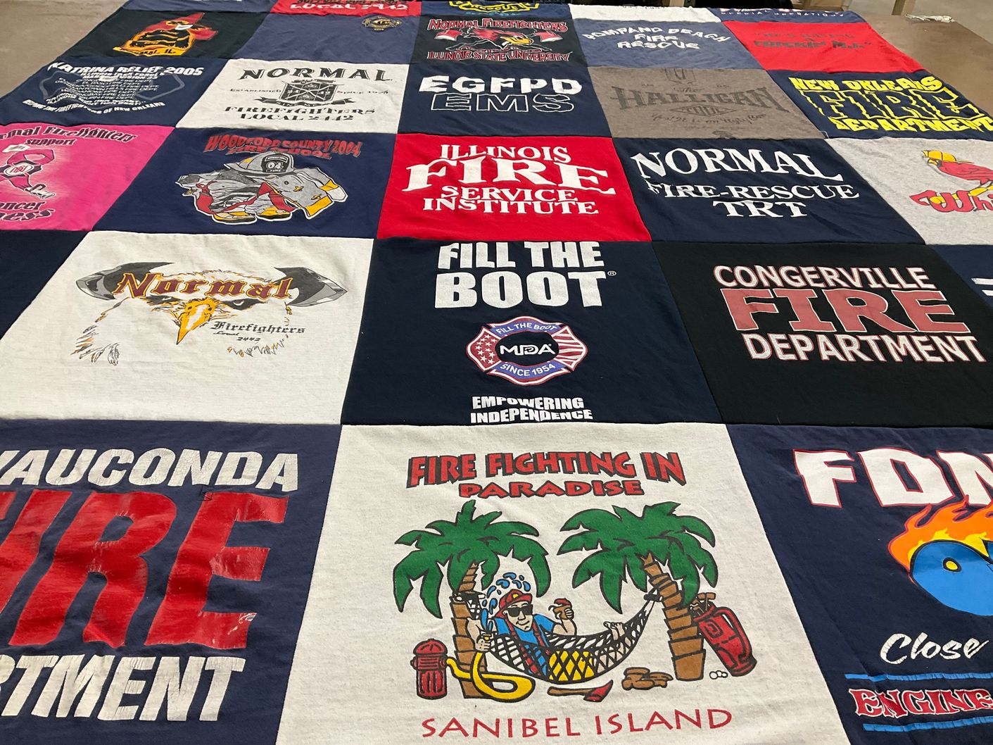T-shirt quilt from illinois fire service institute by Kristi from IL