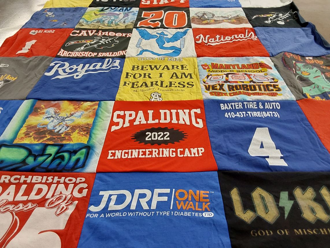 T-shirt quilt from archbishop spalding high school by Tiffany from MD