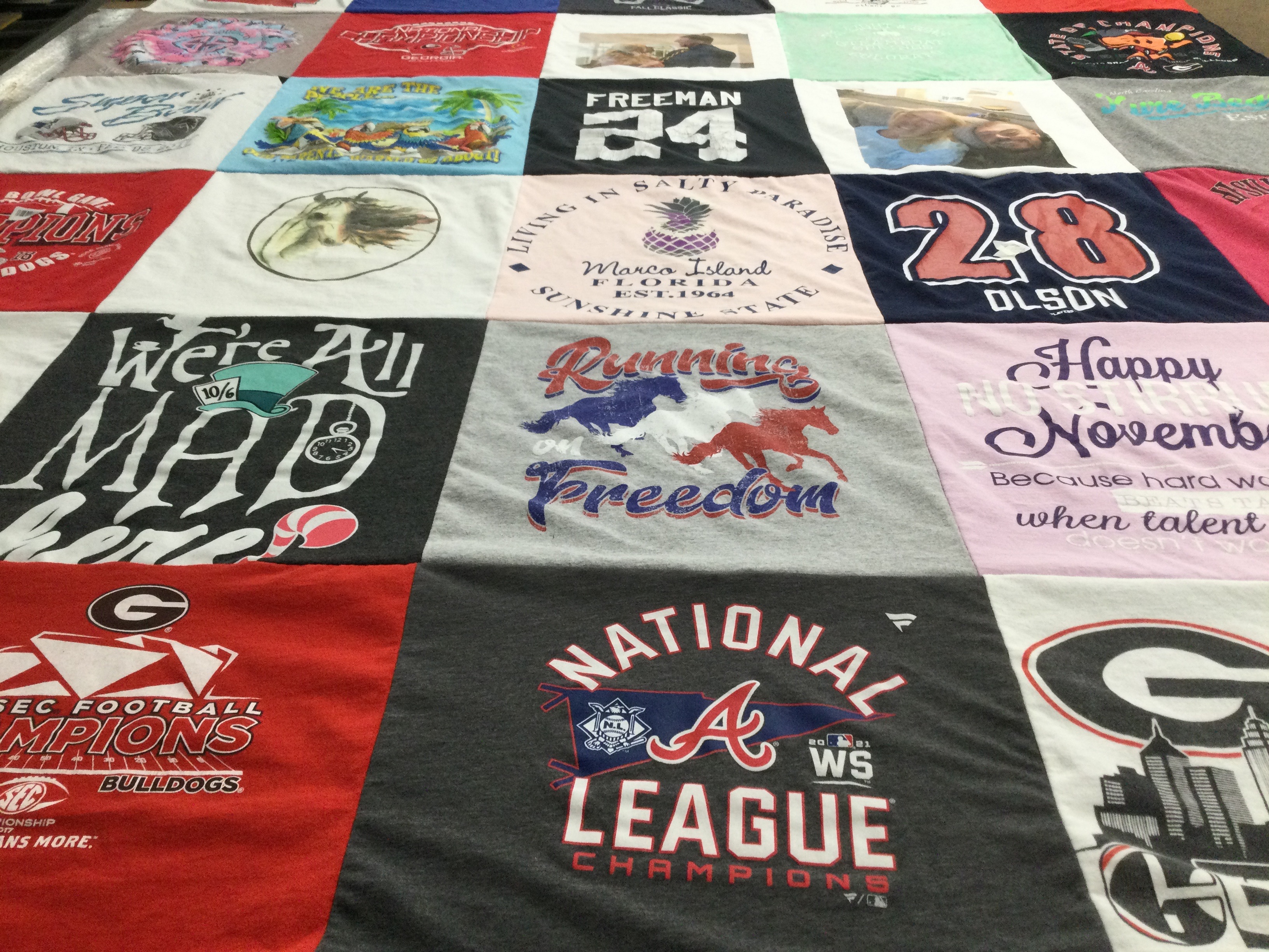 T-shirt quilt featuring georgia bulldogs, atlanta braves by Trippsharon from GA