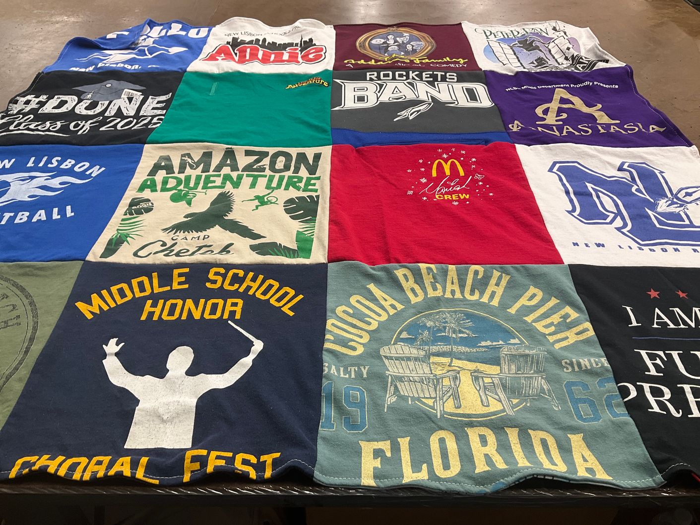 T-shirt quilt featuring new lisbon football team by Sarah from WI