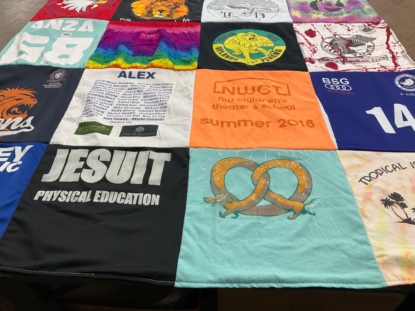 T-shirt quilt from jesuit college by Gabriela from FL