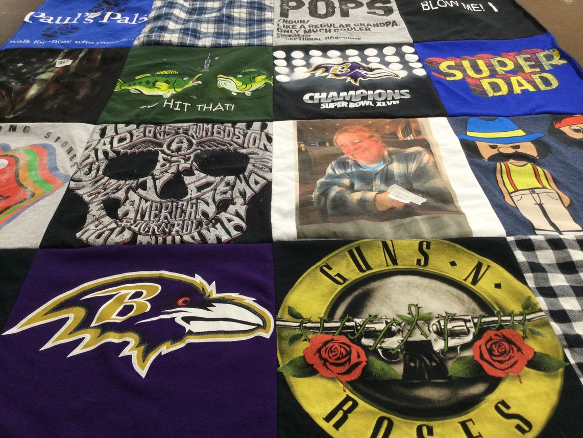 T-shirt quilt featuring baltimore ravens by Karen from MD