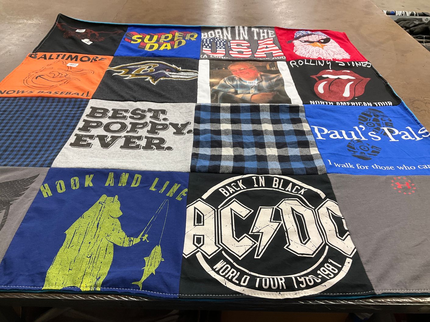 T-shirt quilt featuring baltimore orioles, baltimore ravens by Karen from MD
