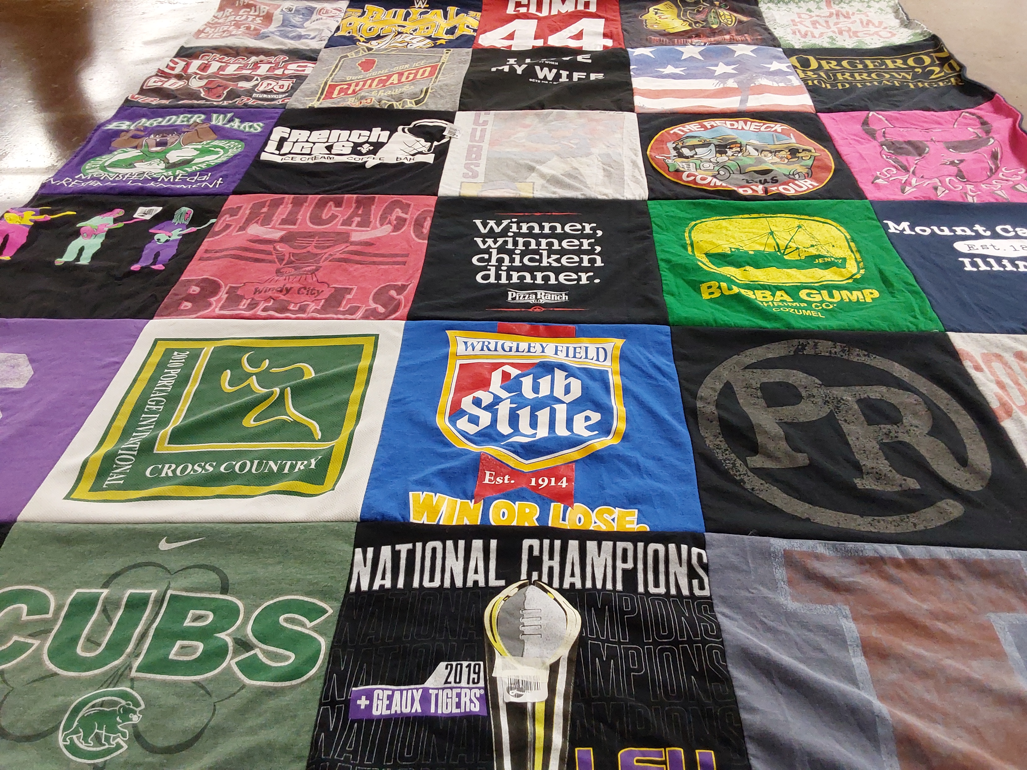 T-shirt quilt featuring chicago cubs by Margo from IL