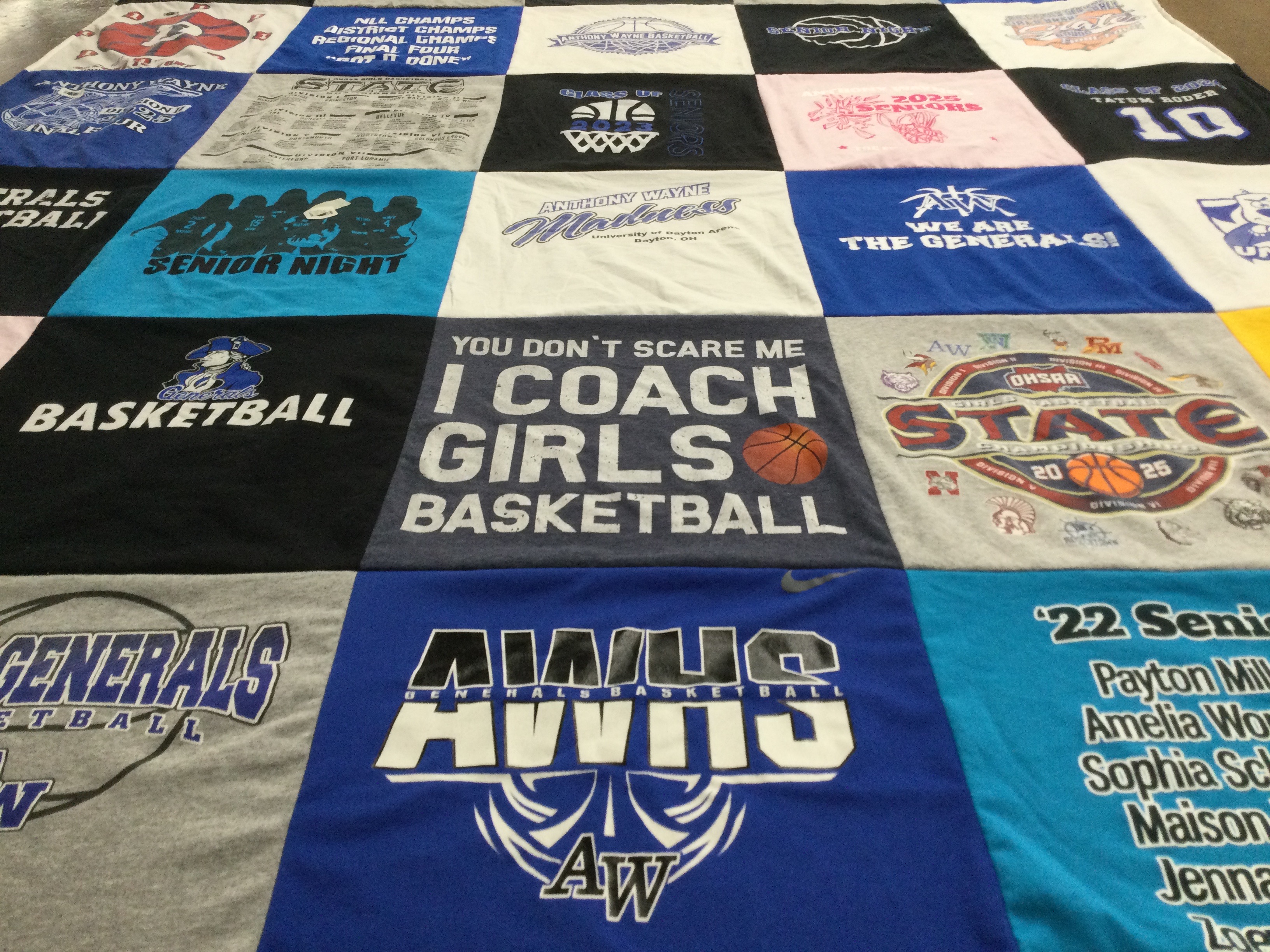 T-shirt quilt featuring anthony wayne high school basketball by Laurie from OH