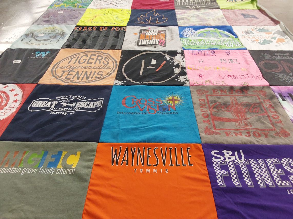 T-shirt quilt featuring waynesville tennis by William from MO