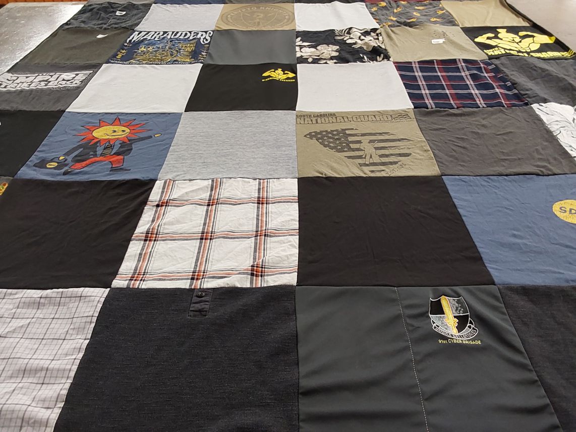 T-shirt quilt with military, history themes by Jessica from MD